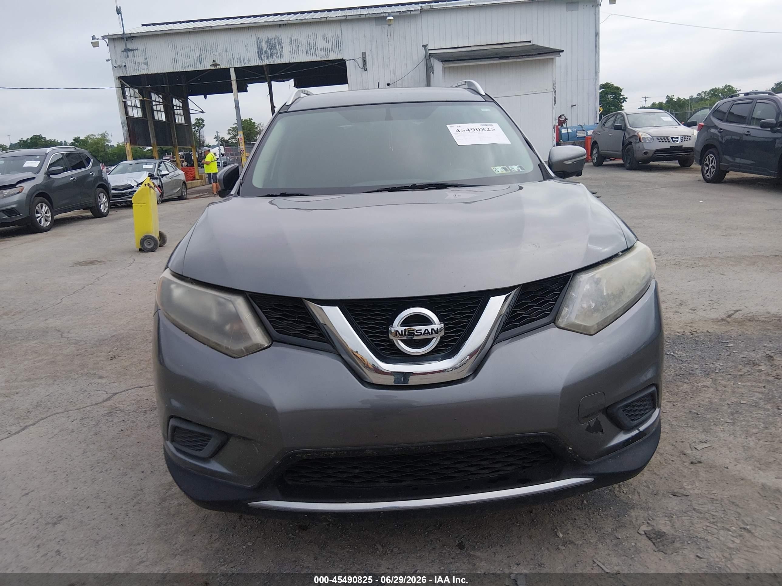 2015 Nissan Rogue Sv Gray vin: KNMAT2MV8FP506267