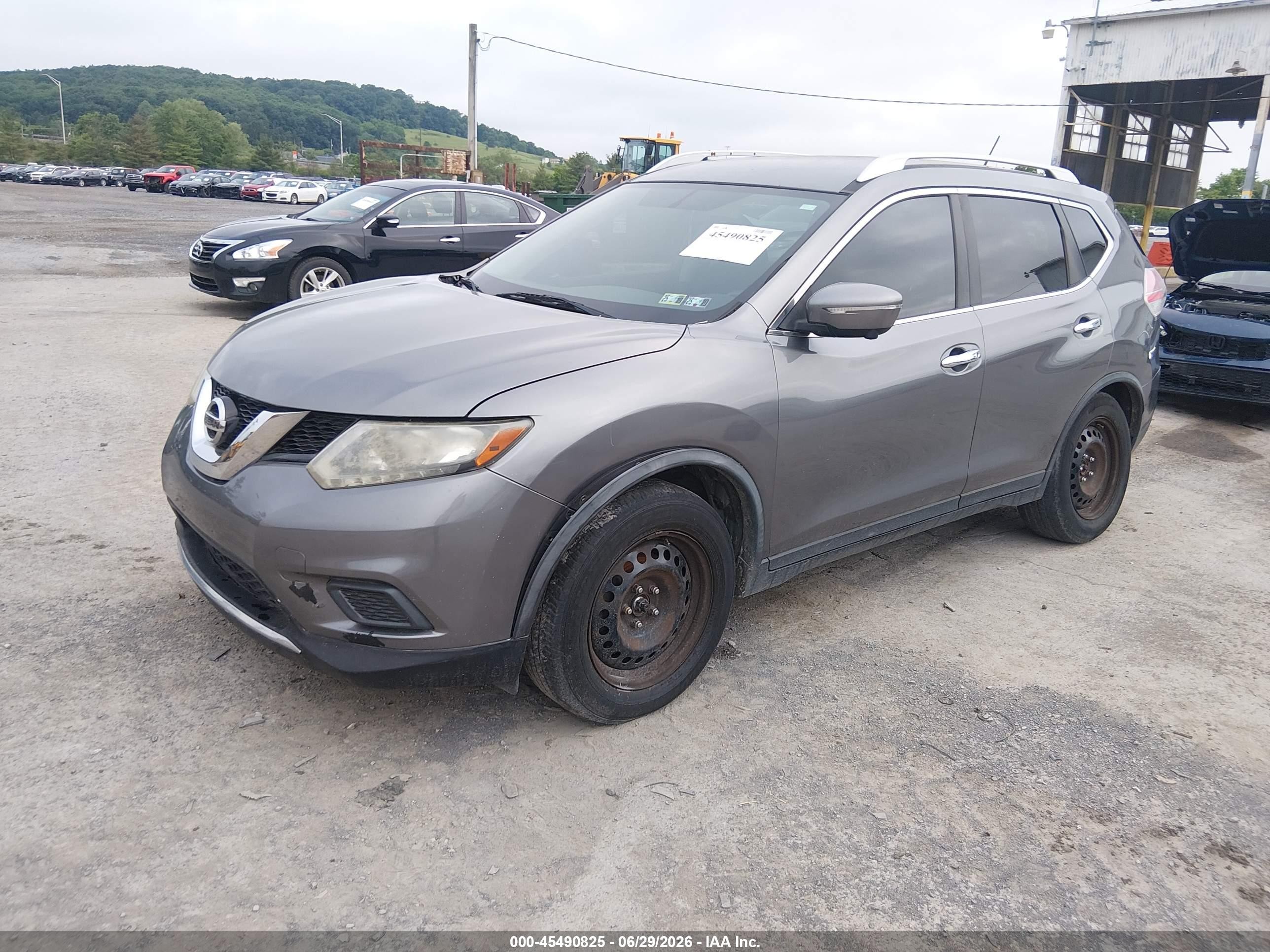 2015 Nissan Rogue Sv Gray vin: KNMAT2MV8FP506267