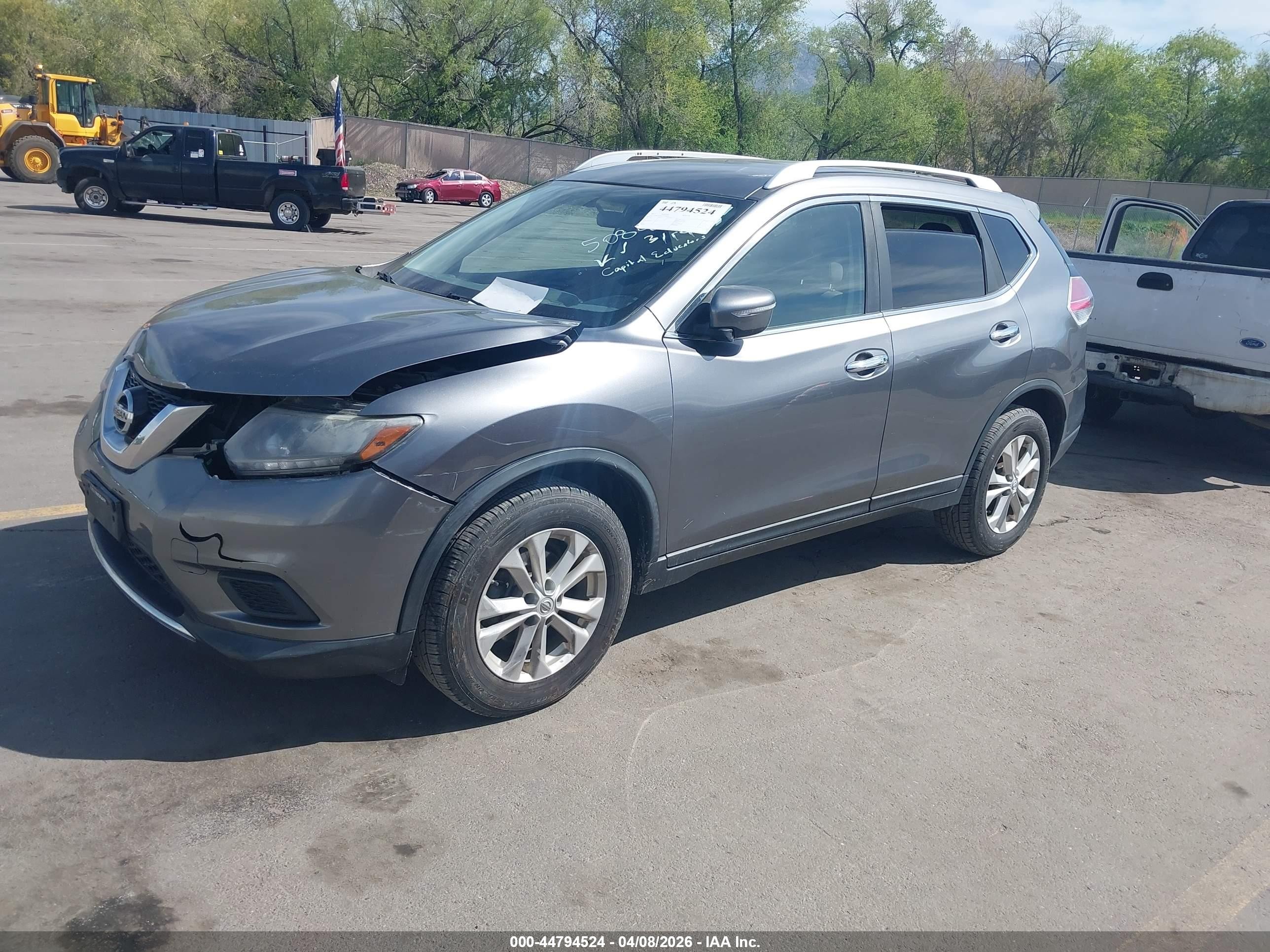 2015 Nissan Rogue Sv Gray vin: KNMAT2MV8FP508407