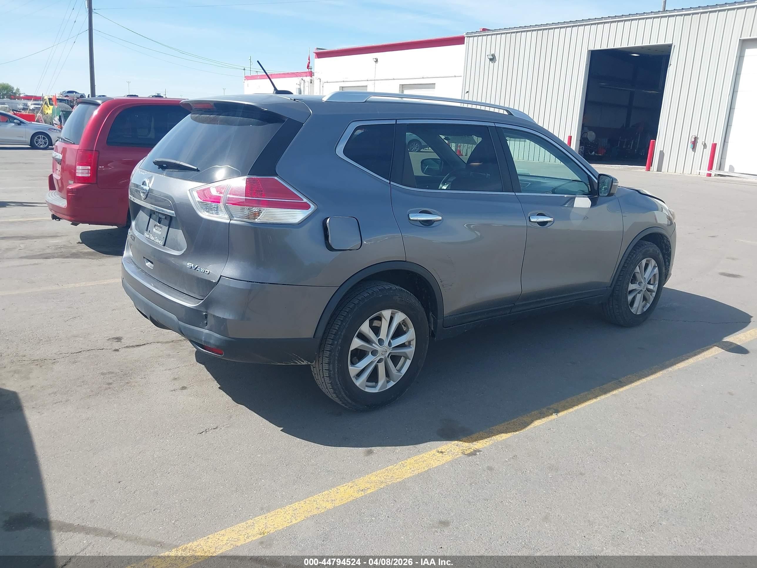 2015 Nissan Rogue Sv Gray vin: KNMAT2MV8FP508407