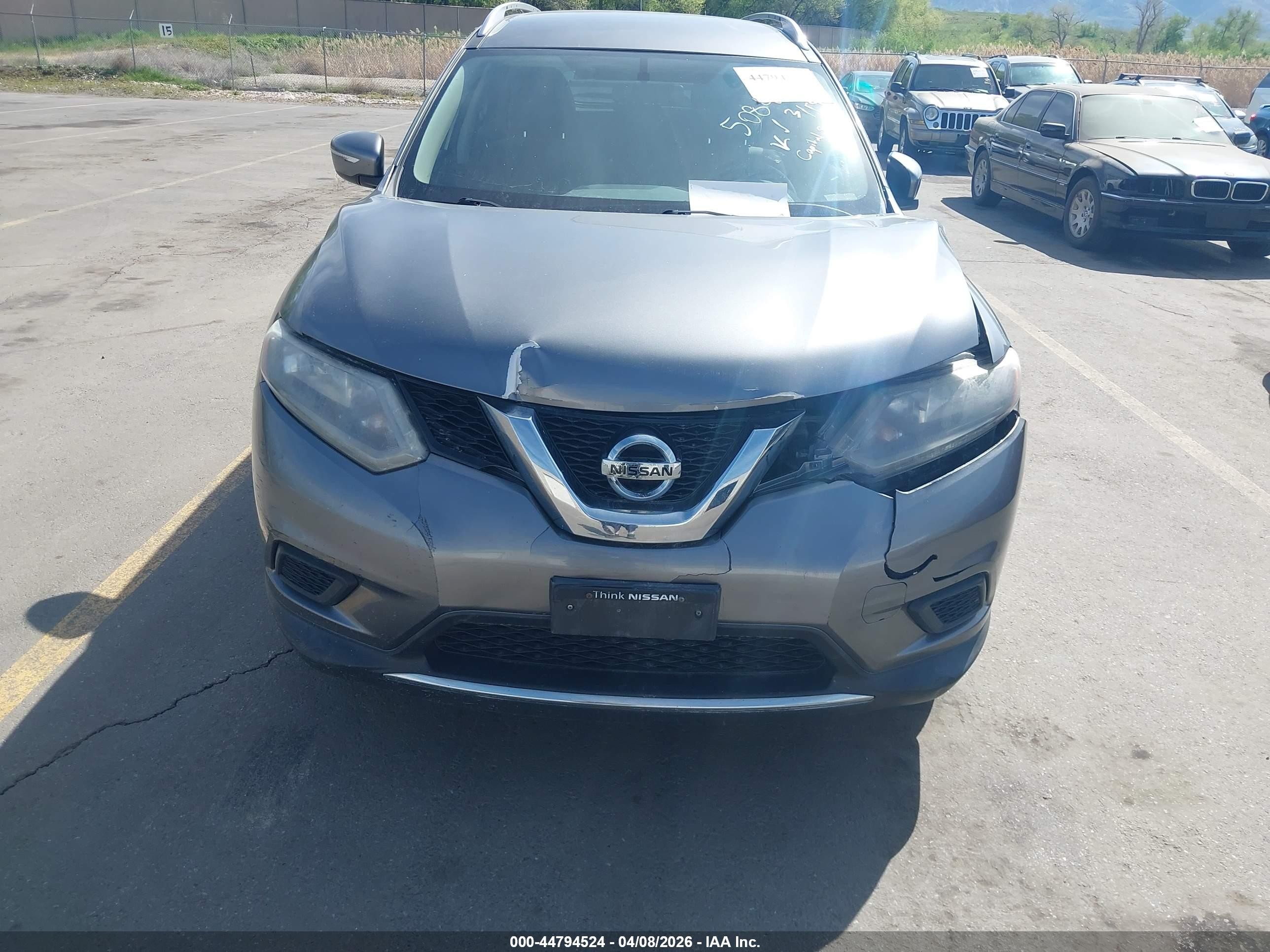 2015 Nissan Rogue Sv Gray vin: KNMAT2MV8FP508407