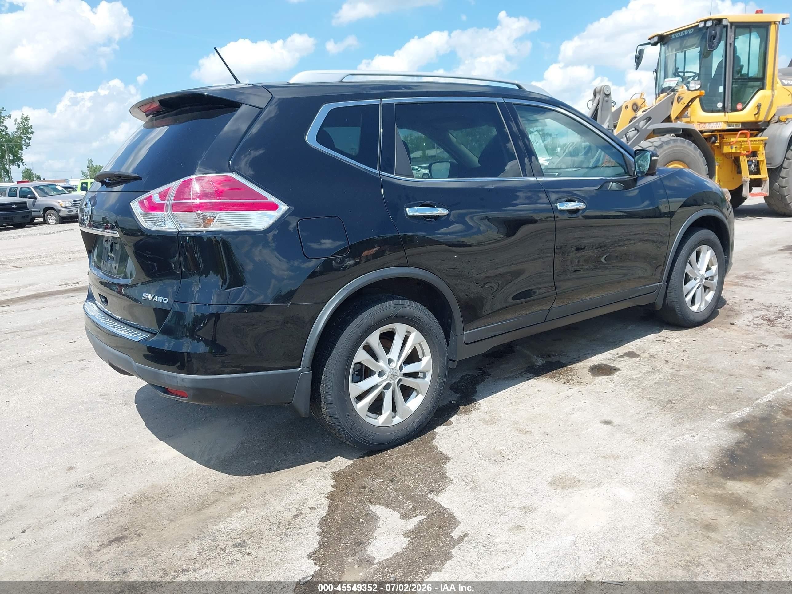 2015 Nissan Rogue Sv Black vin: KNMAT2MV8FP509492