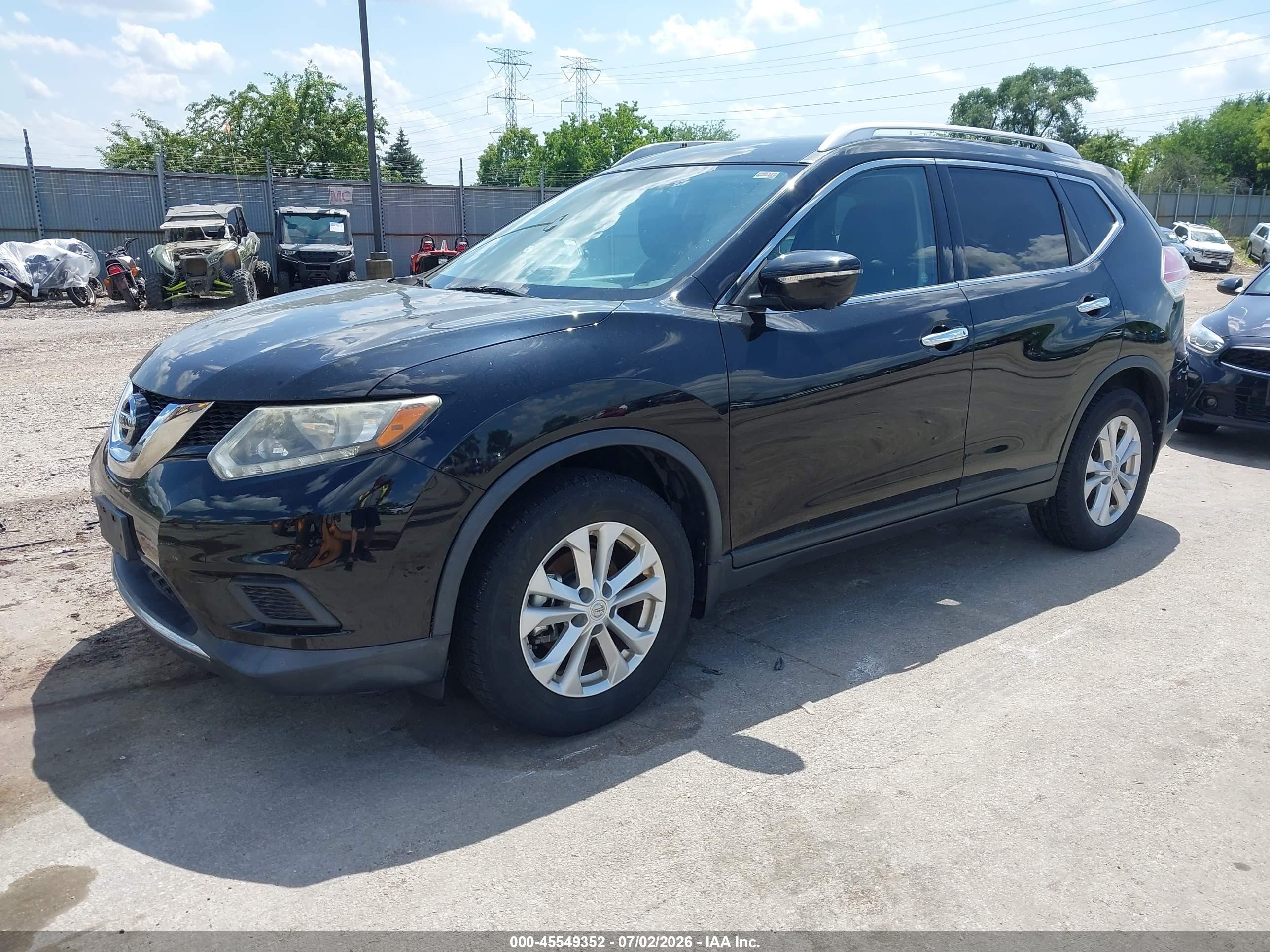 2015 Nissan Rogue Sv Black vin: KNMAT2MV8FP509492