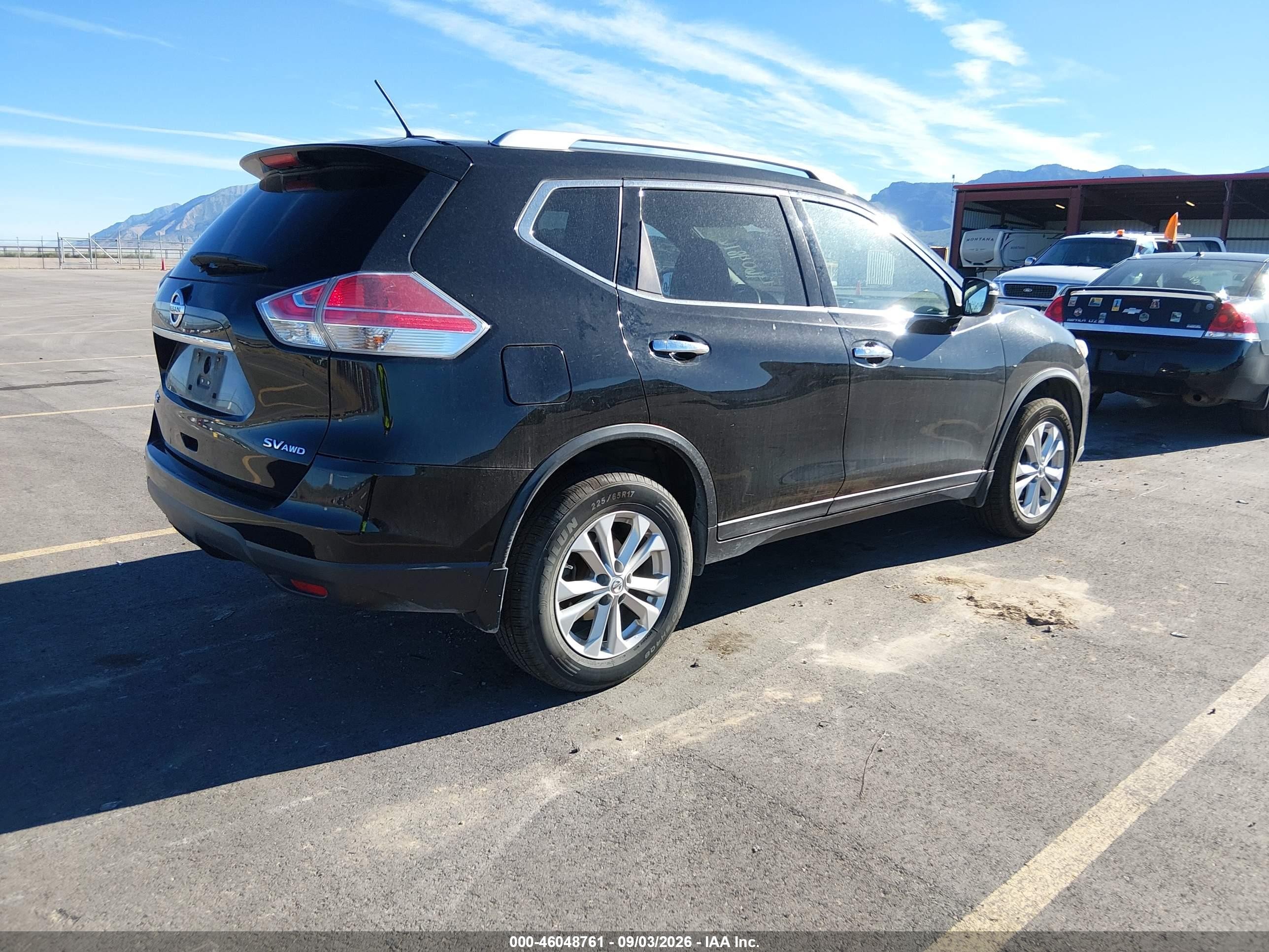 2015 Nissan Rogue Sv Черный vin: KNMAT2MV8FP512103