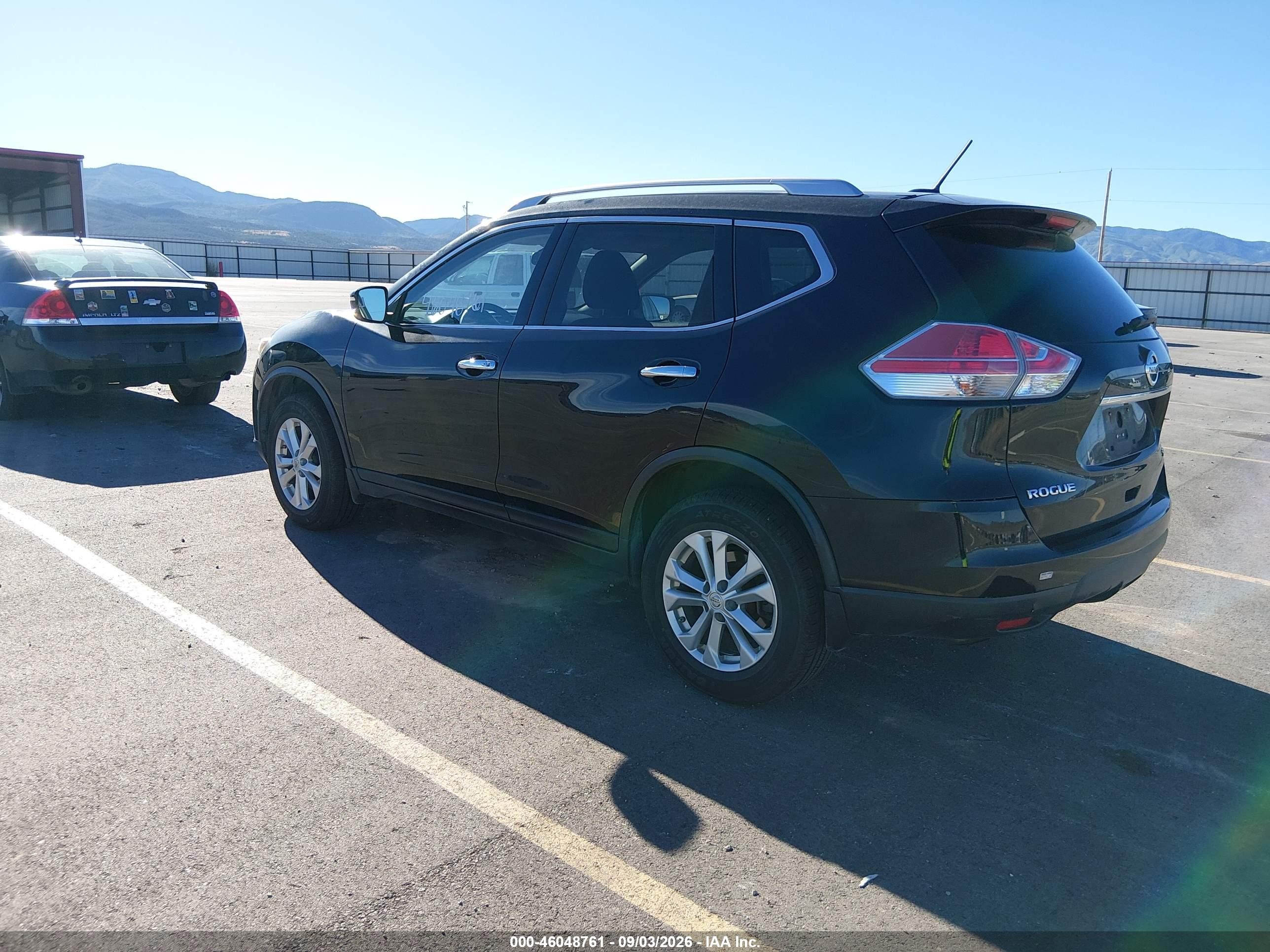 2015 Nissan Rogue Sv Черный vin: KNMAT2MV8FP512103