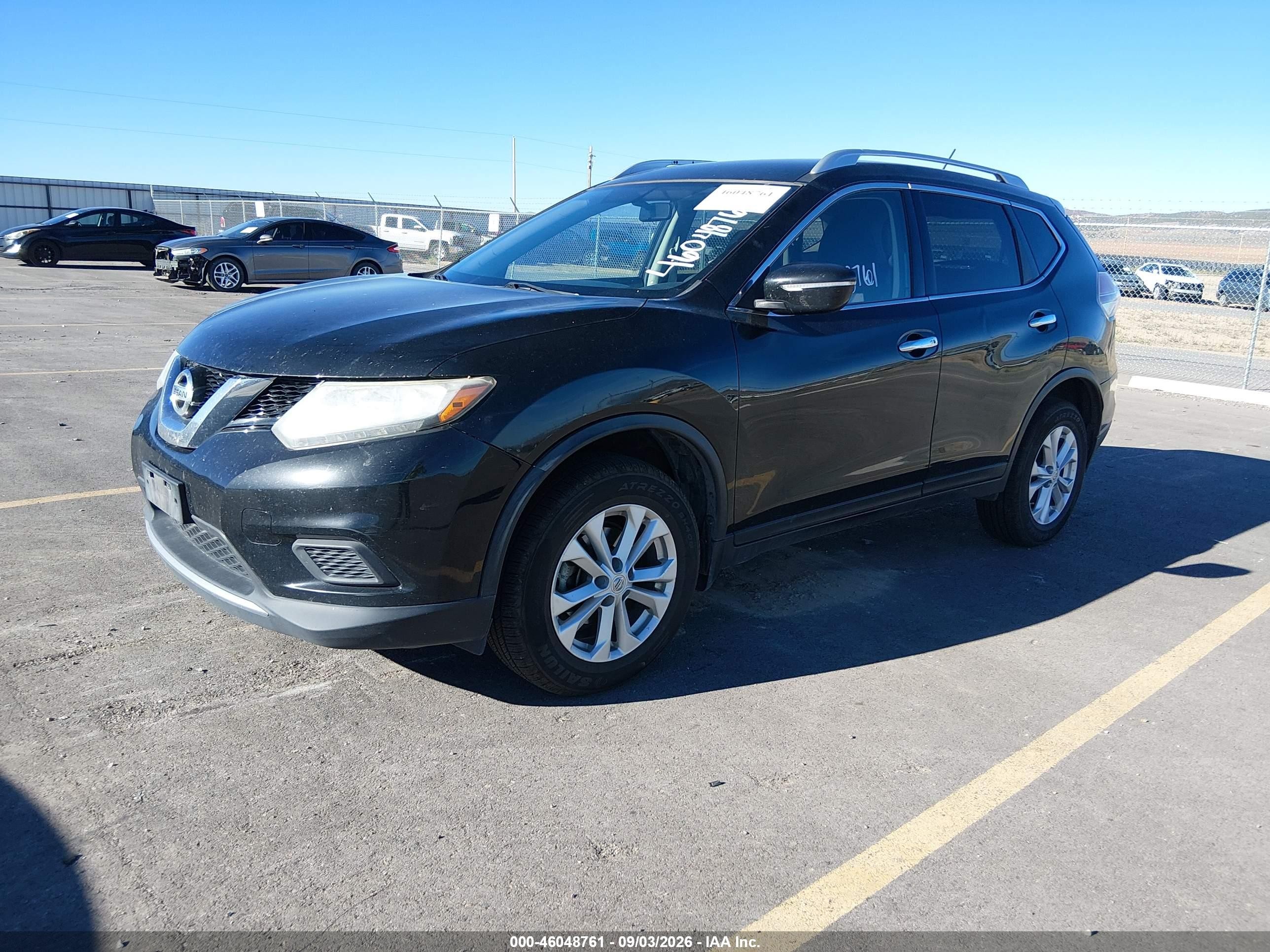 2015 Nissan Rogue Sv Черный vin: KNMAT2MV8FP512103