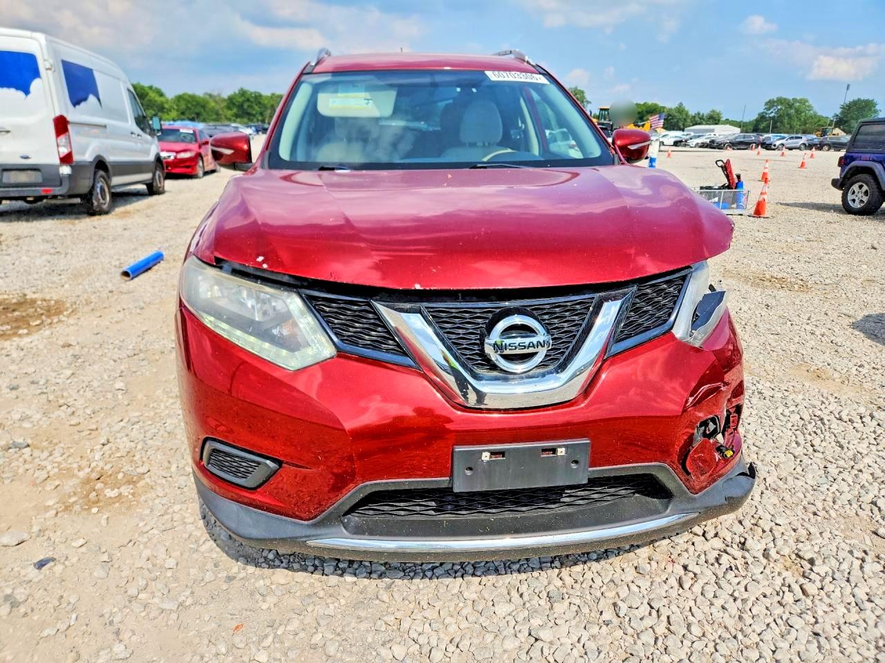 2015 Nissan Rogue Sv Burgundy vin: KNMAT2MV8FP512960