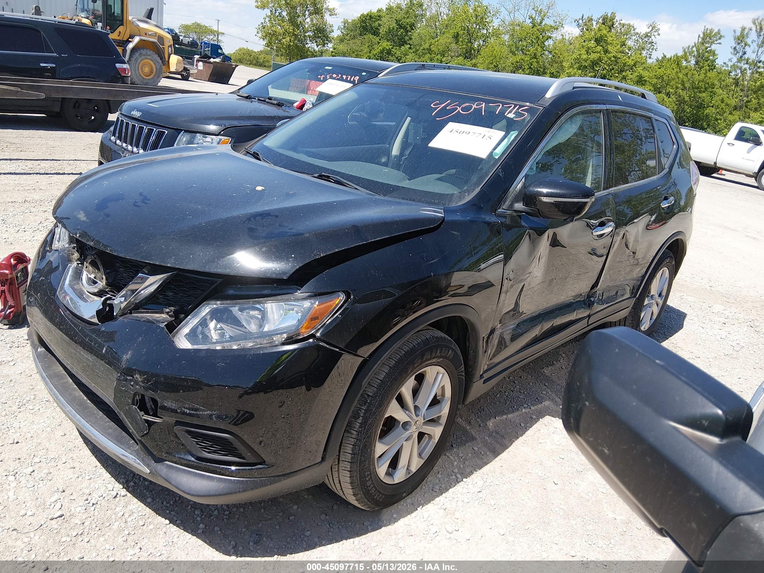 2015 Nissan Rogue Sv Black vin: KNMAT2MV8FP519973