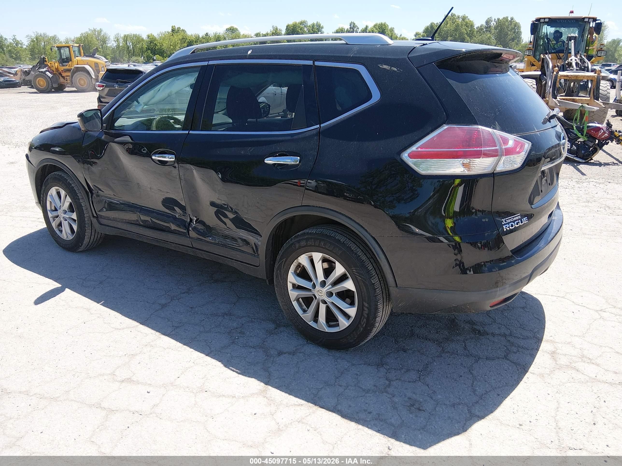 2015 Nissan Rogue Sv Black vin: KNMAT2MV8FP519973