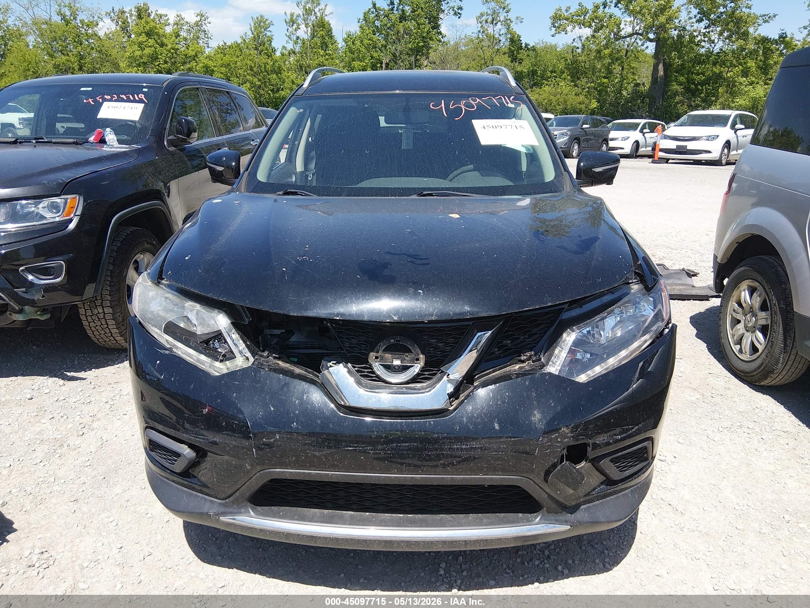 2015 Nissan Rogue Sv Black vin: KNMAT2MV8FP519973