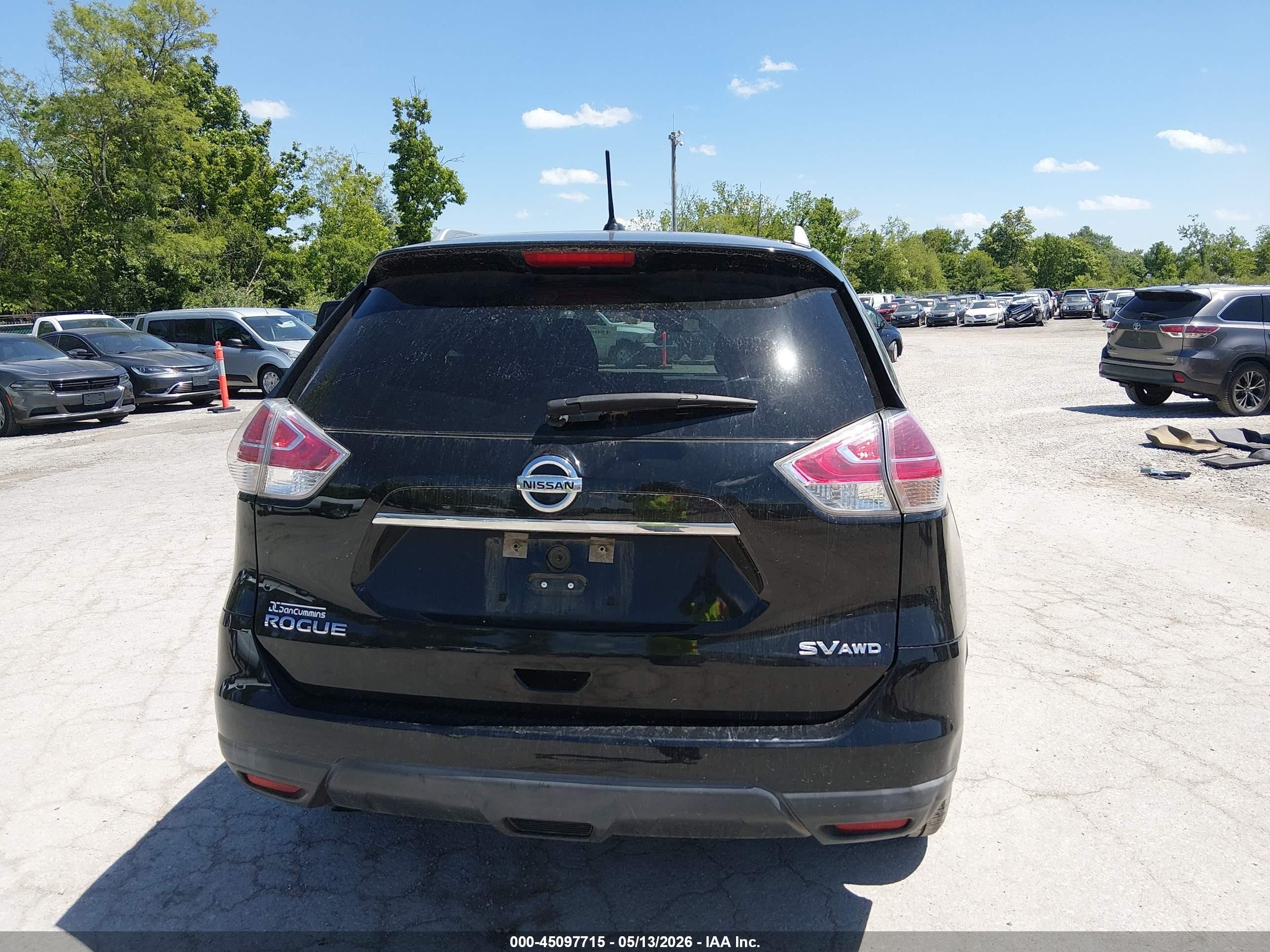 2015 Nissan Rogue Sv Black vin: KNMAT2MV8FP519973