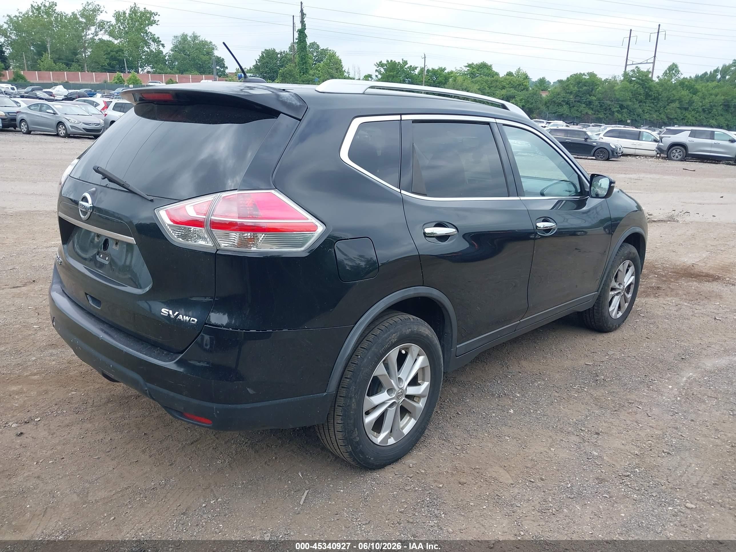 2015 Nissan Rogue Sv Black vin: KNMAT2MV8FP520900