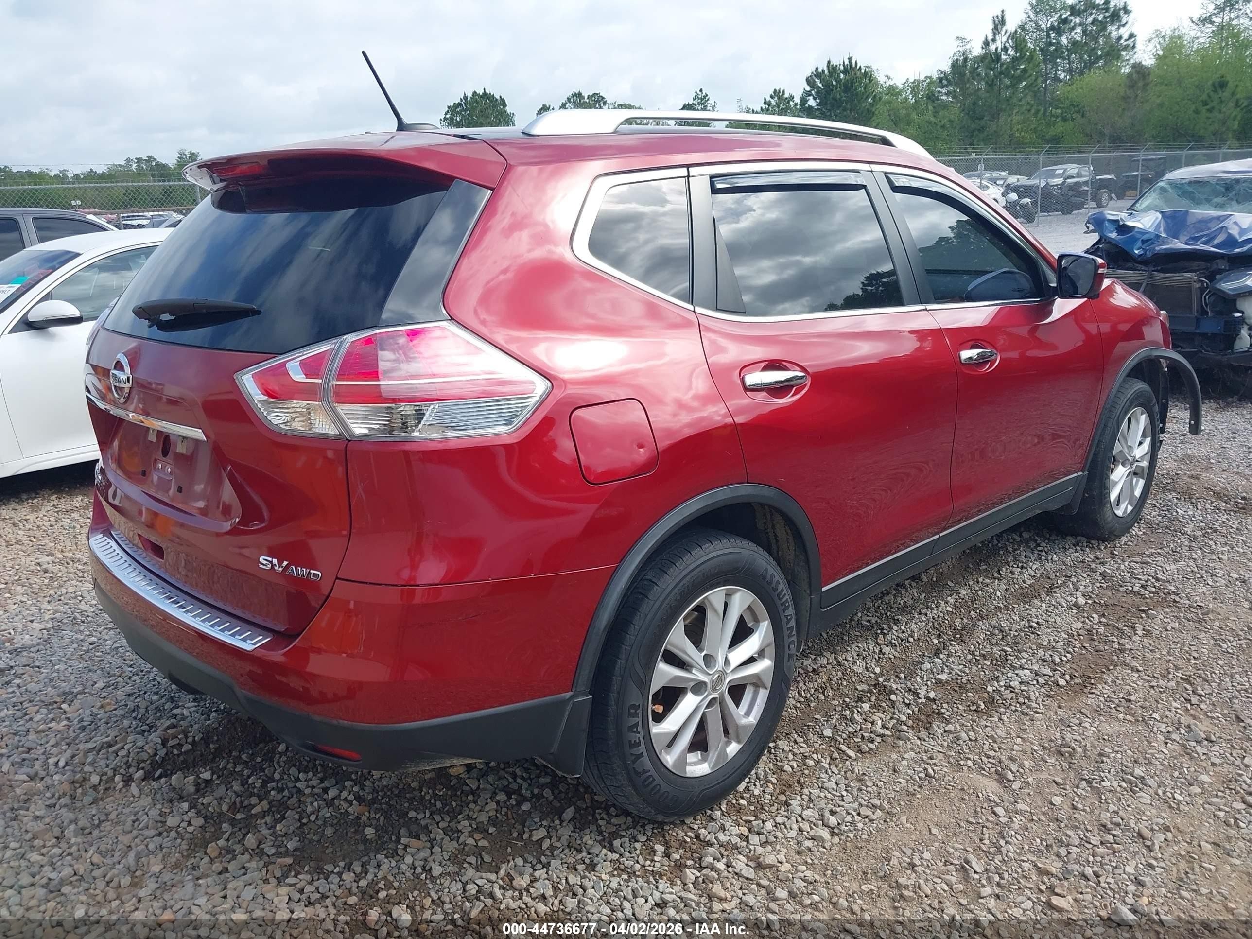 2015 Nissan Rogue Sv Beige vin: KNMAT2MV8FP524882