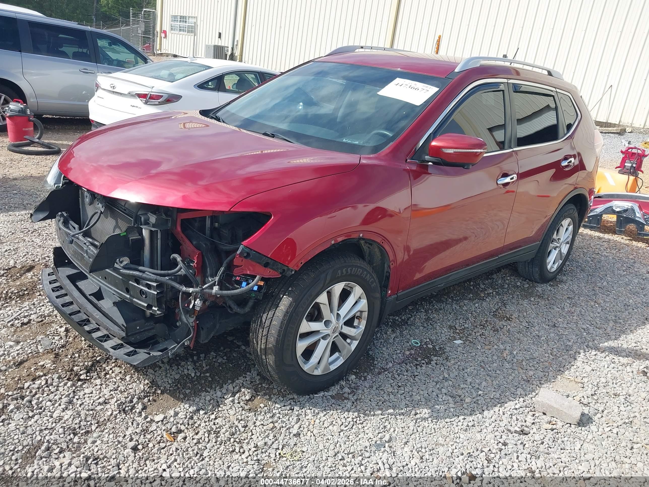 2015 Nissan Rogue Sv Beige vin: KNMAT2MV8FP524882