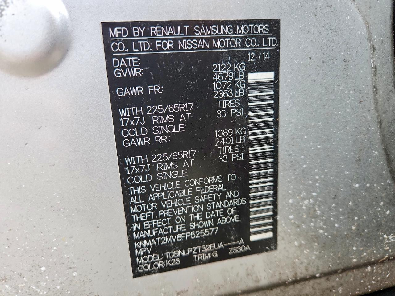 2015 Nissan Rogue S Silver vin: KNMAT2MV8FP525577