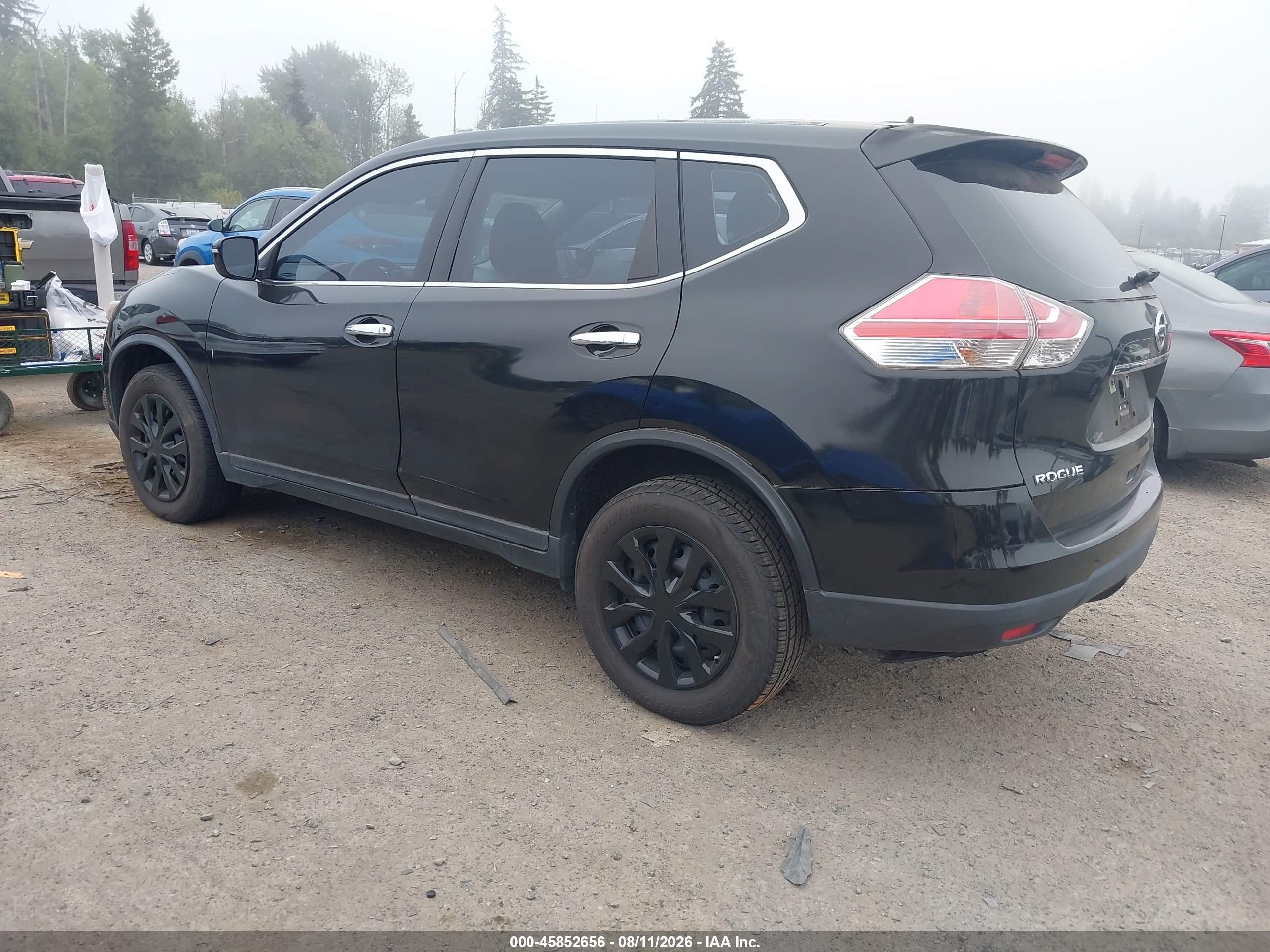 2015 Nissan Rogue S Black vin: KNMAT2MV8FP535347