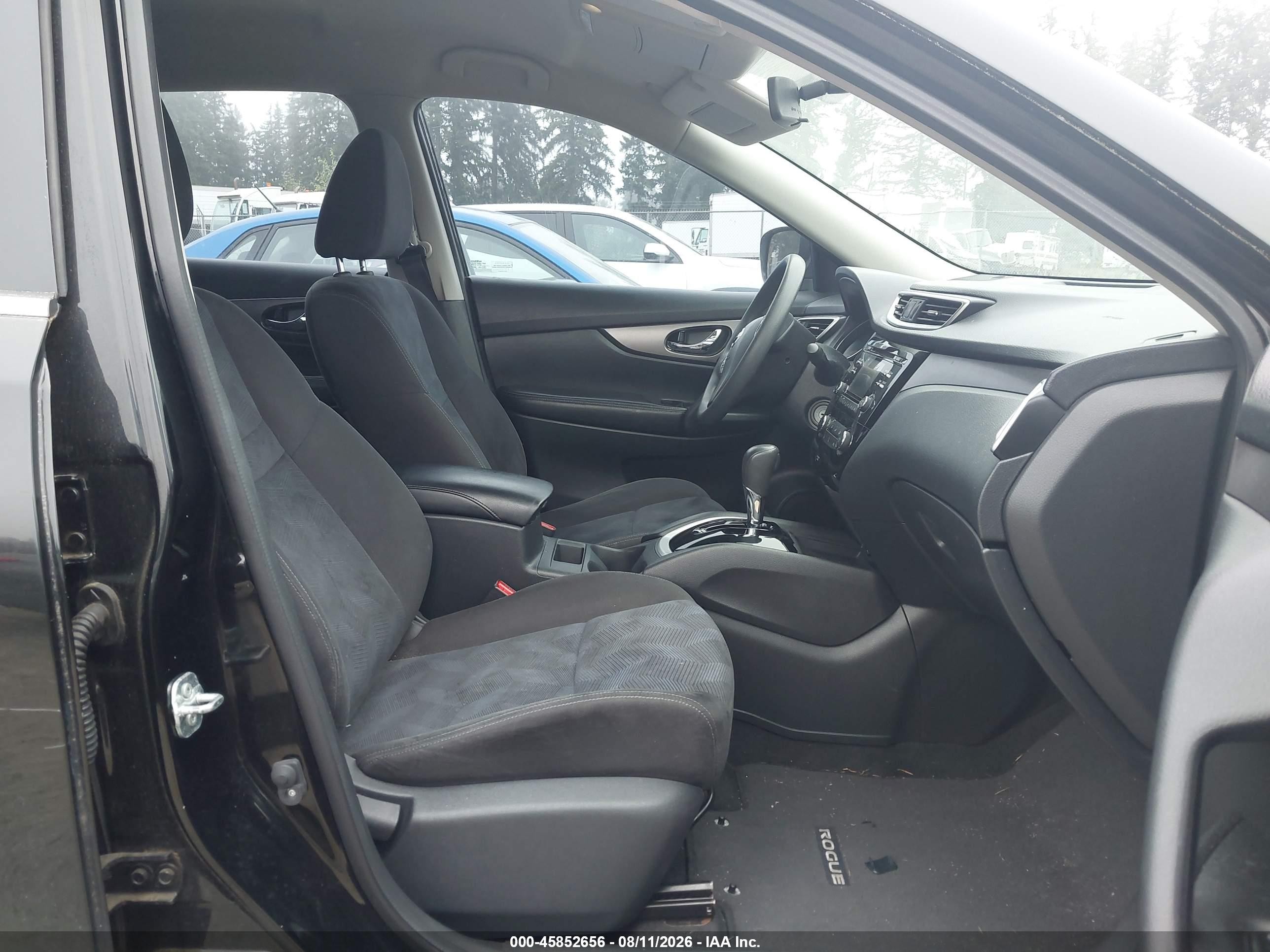 2015 Nissan Rogue S Black vin: KNMAT2MV8FP535347