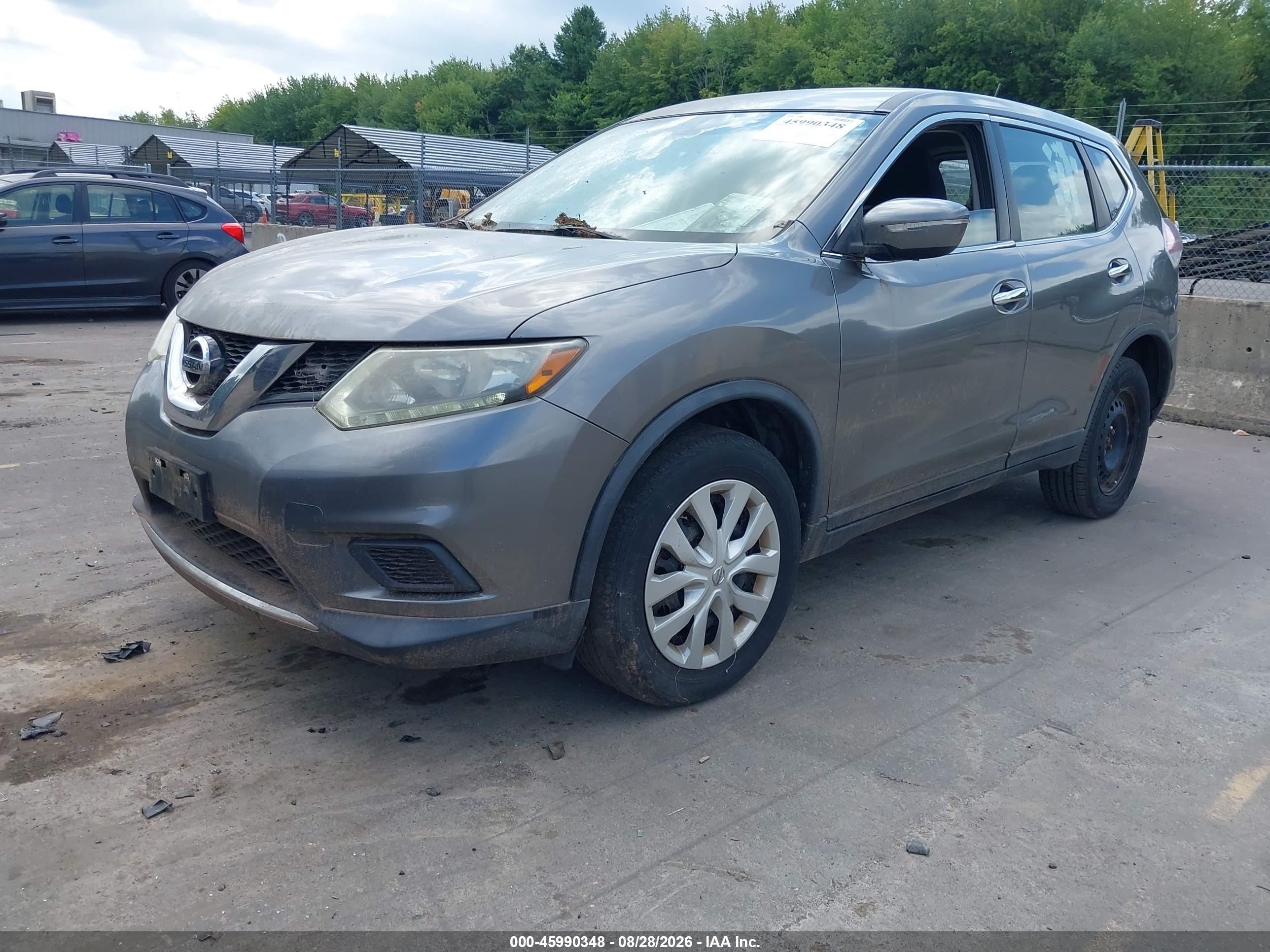2015 Nissan Rogue S Gray vin: KNMAT2MV8FP536403
