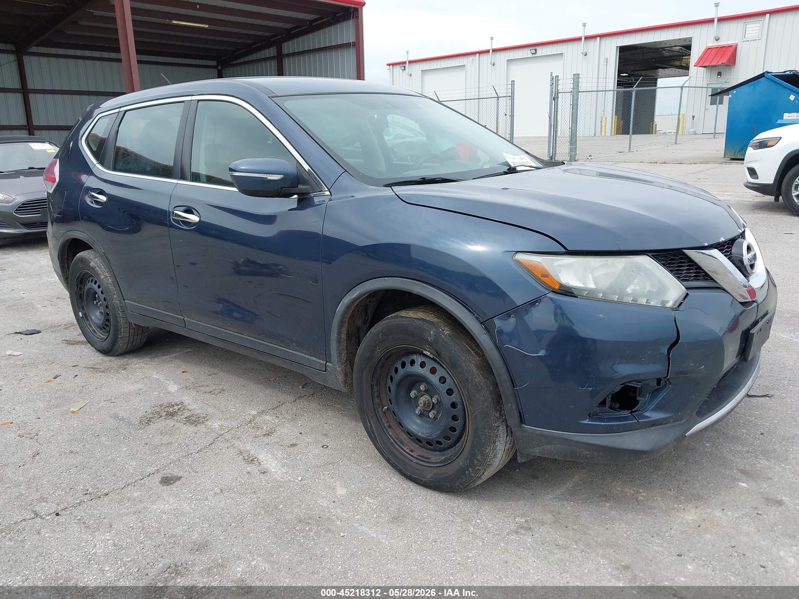2015 Nissan Rogue S Blue vin: KNMAT2MV8FP539964
