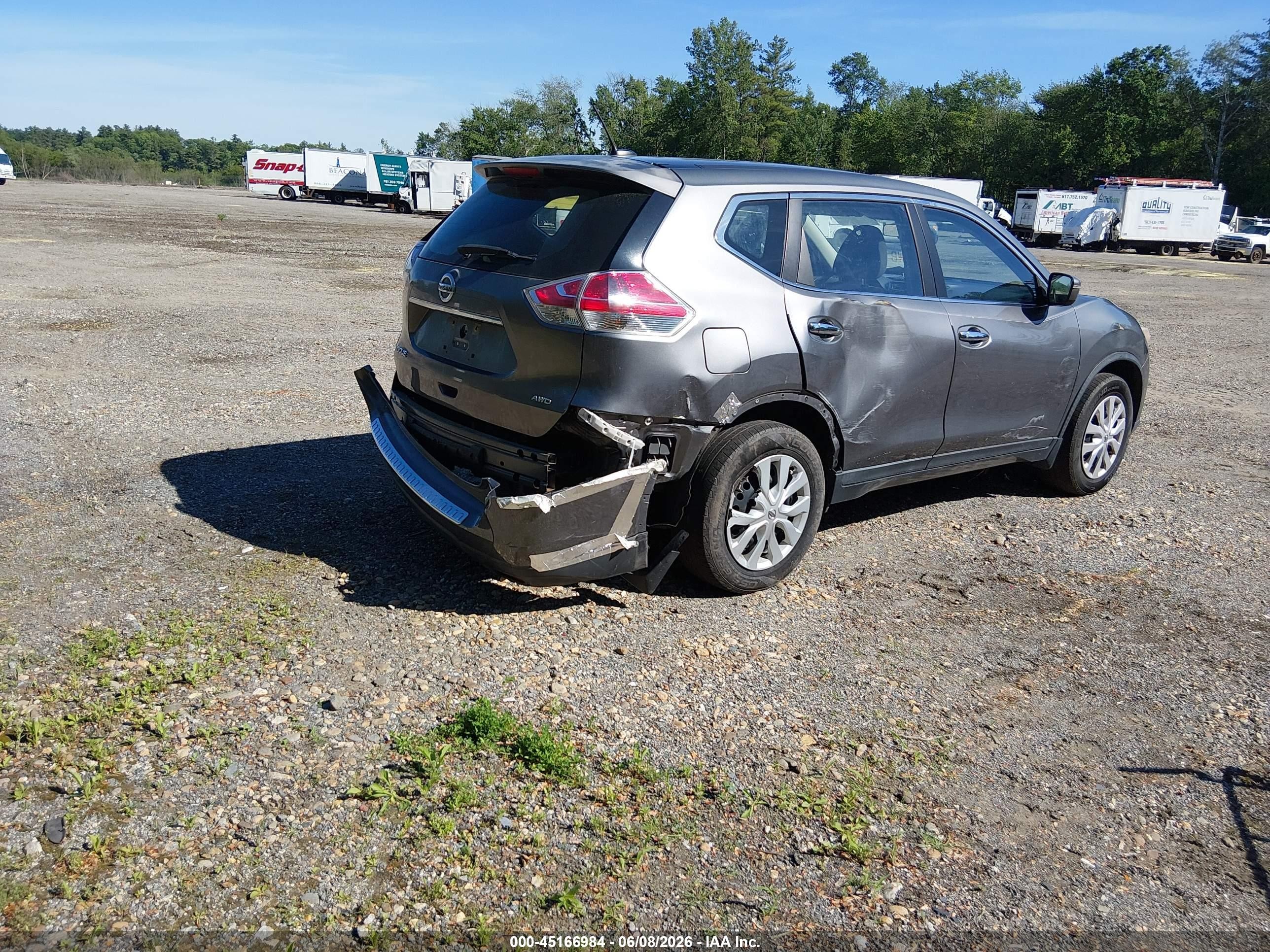 2015 Nissan Rogue S Gray vin: KNMAT2MV8FP541004