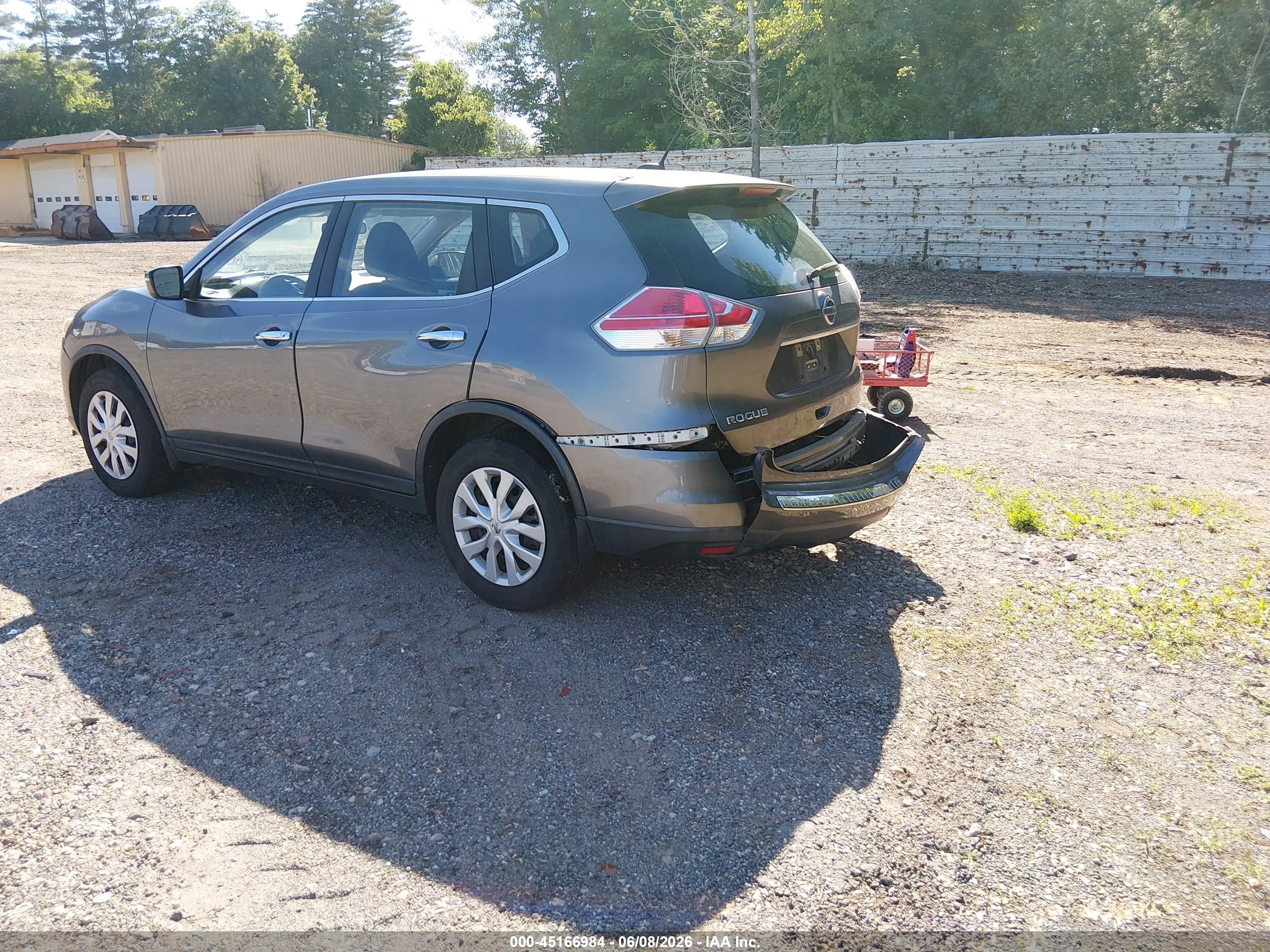 2015 Nissan Rogue S Gray vin: KNMAT2MV8FP541004