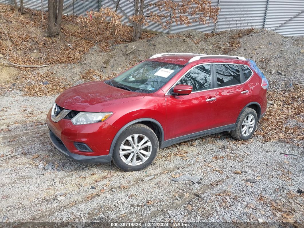 2015 Nissan Rogue Sv Red vin: KNMAT2MV8FP543884