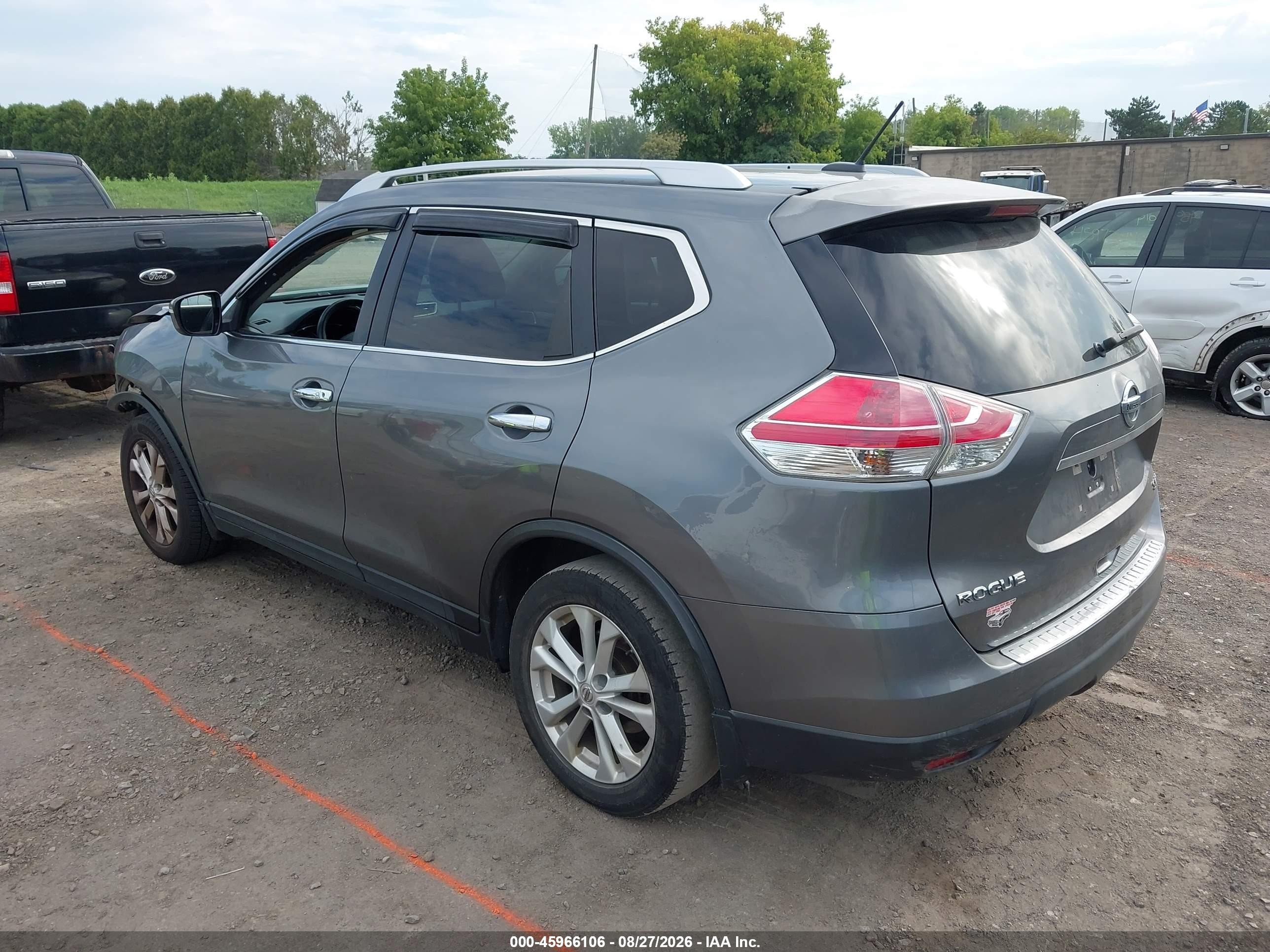 2015 Nissan Rogue Sv Серый vin: KNMAT2MV8FP546218