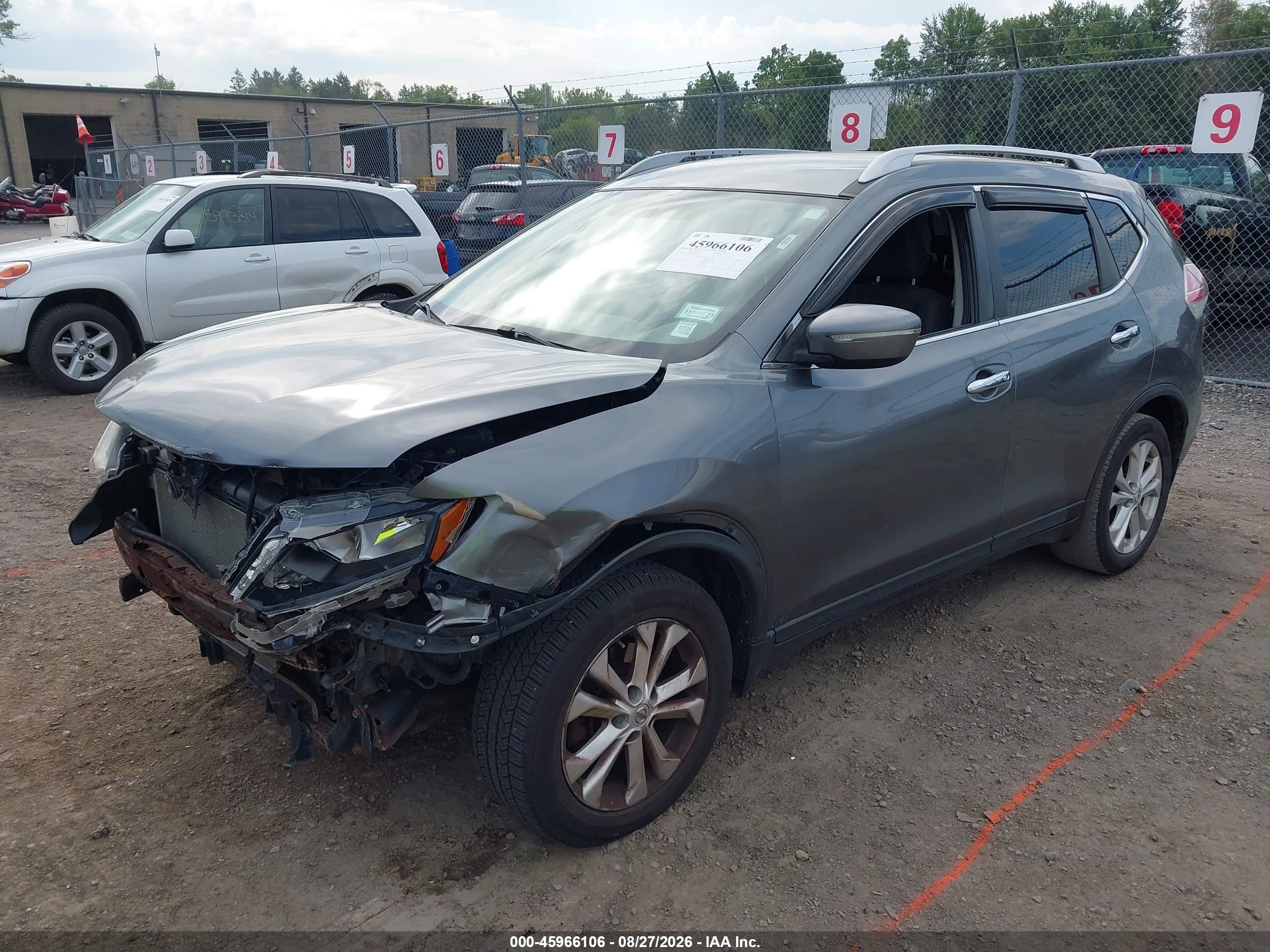 2015 Nissan Rogue Sv Серый vin: KNMAT2MV8FP546218