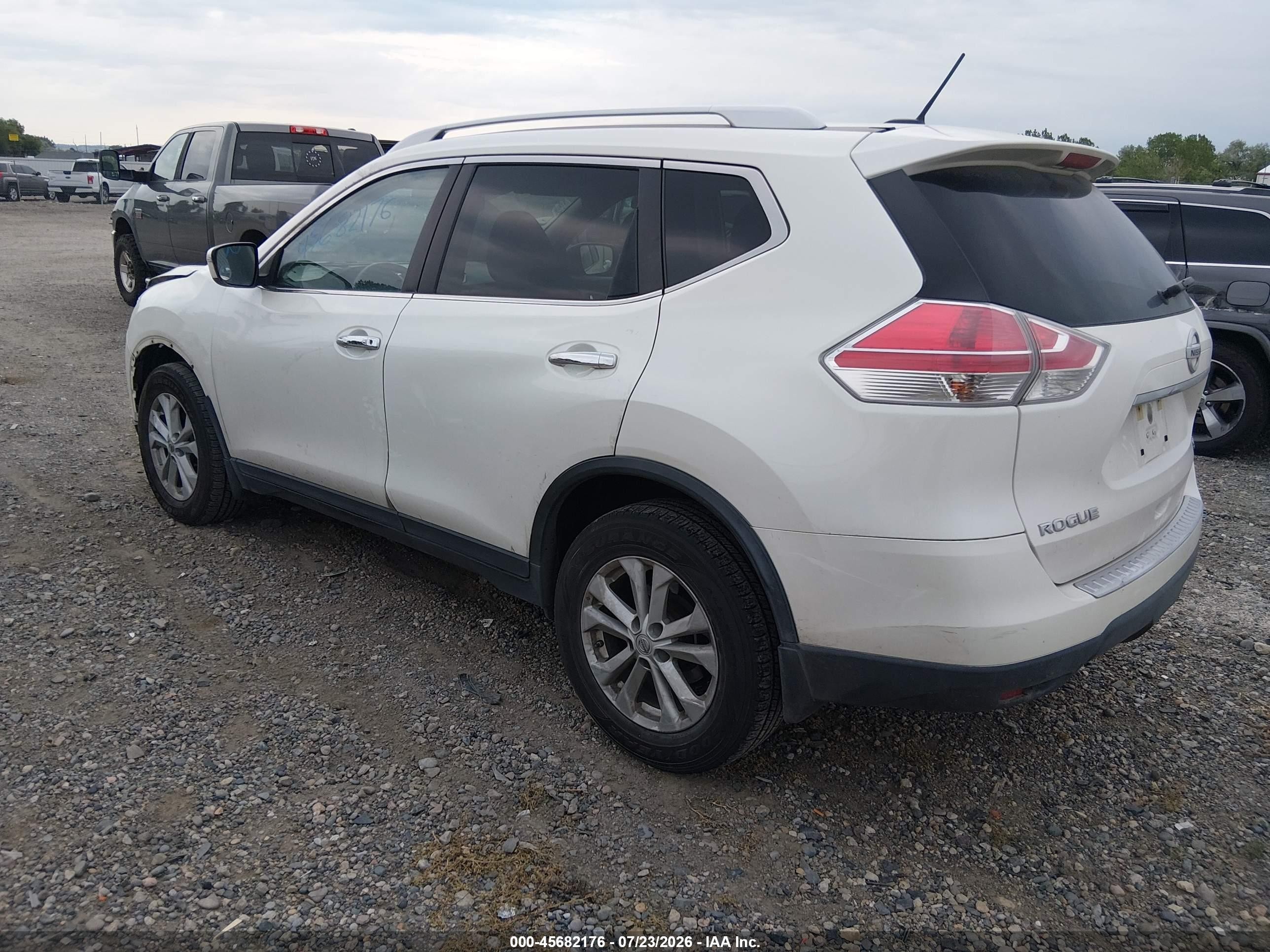2015 Nissan Rogue Sv White vin: KNMAT2MV8FP552553