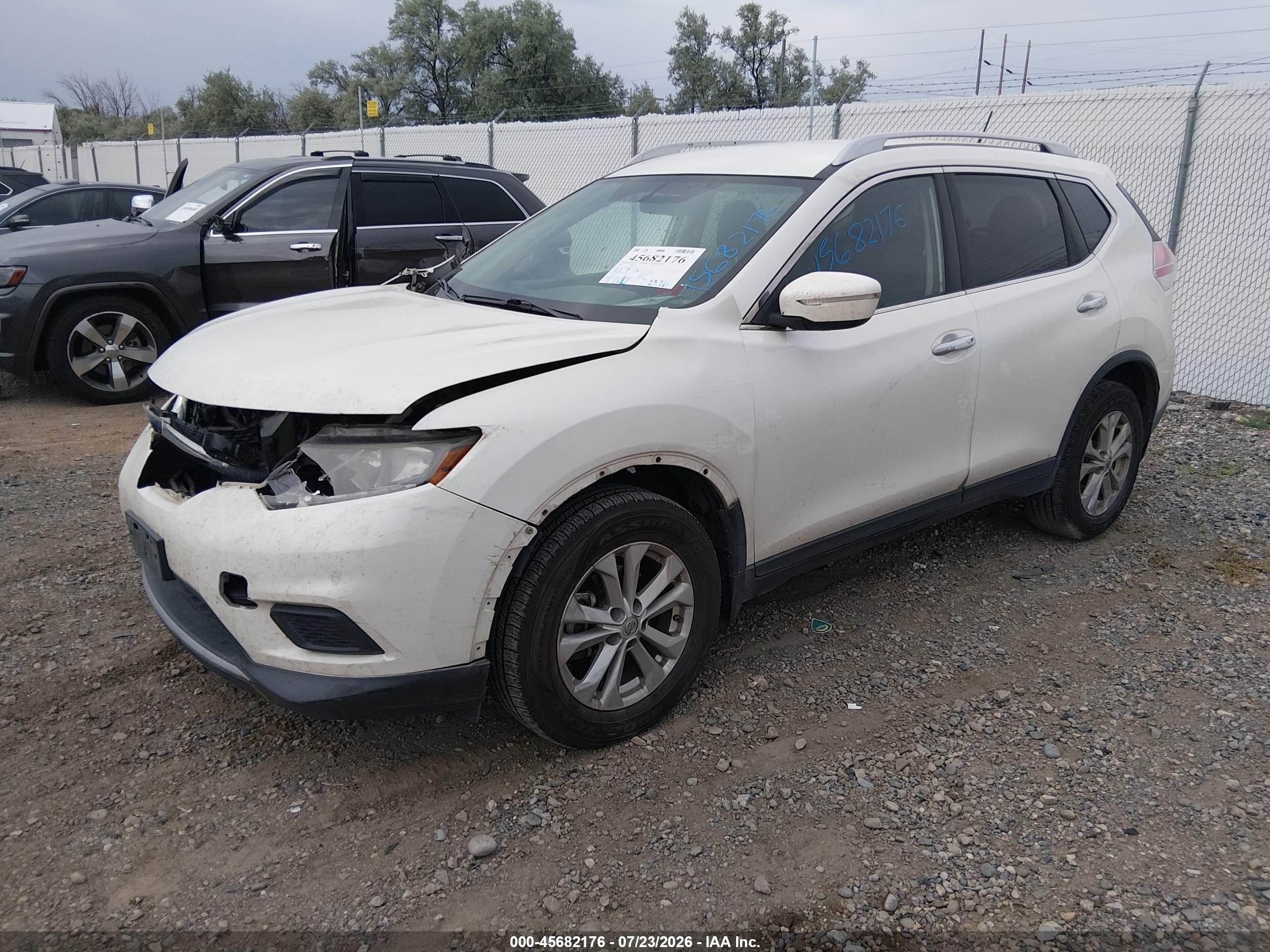 2015 Nissan Rogue Sv White vin: KNMAT2MV8FP552553