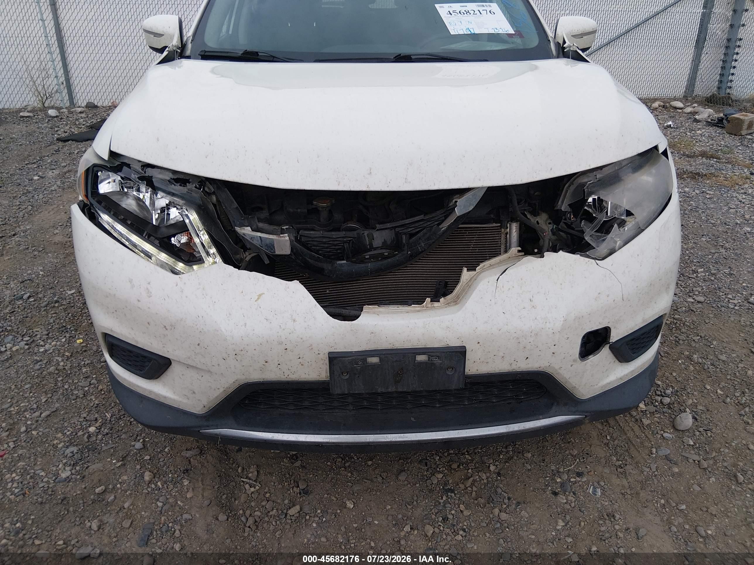 2015 Nissan Rogue Sv White vin: KNMAT2MV8FP552553