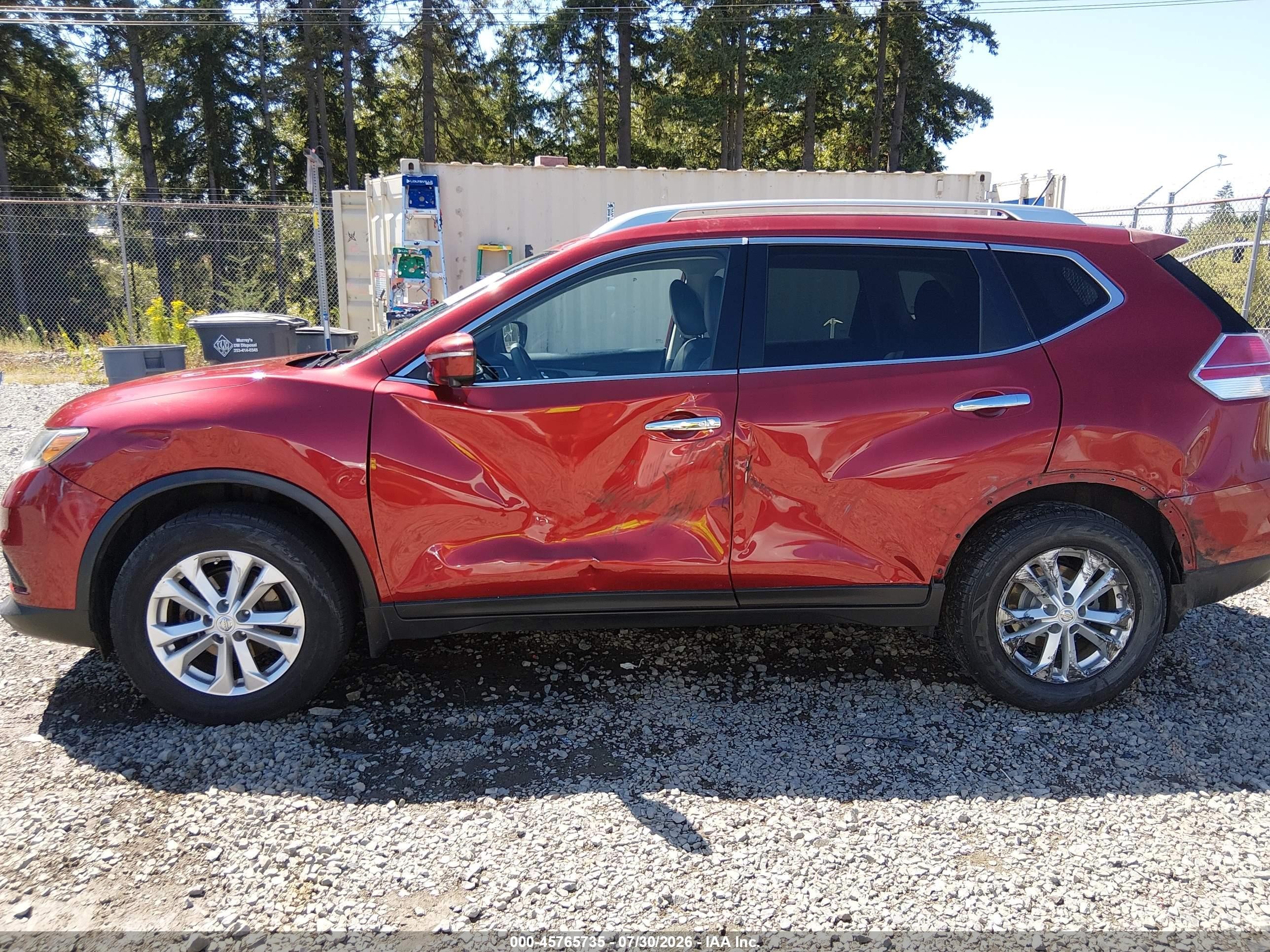 2015 Nissan Rogue Sv Red vin: KNMAT2MV8FP552956