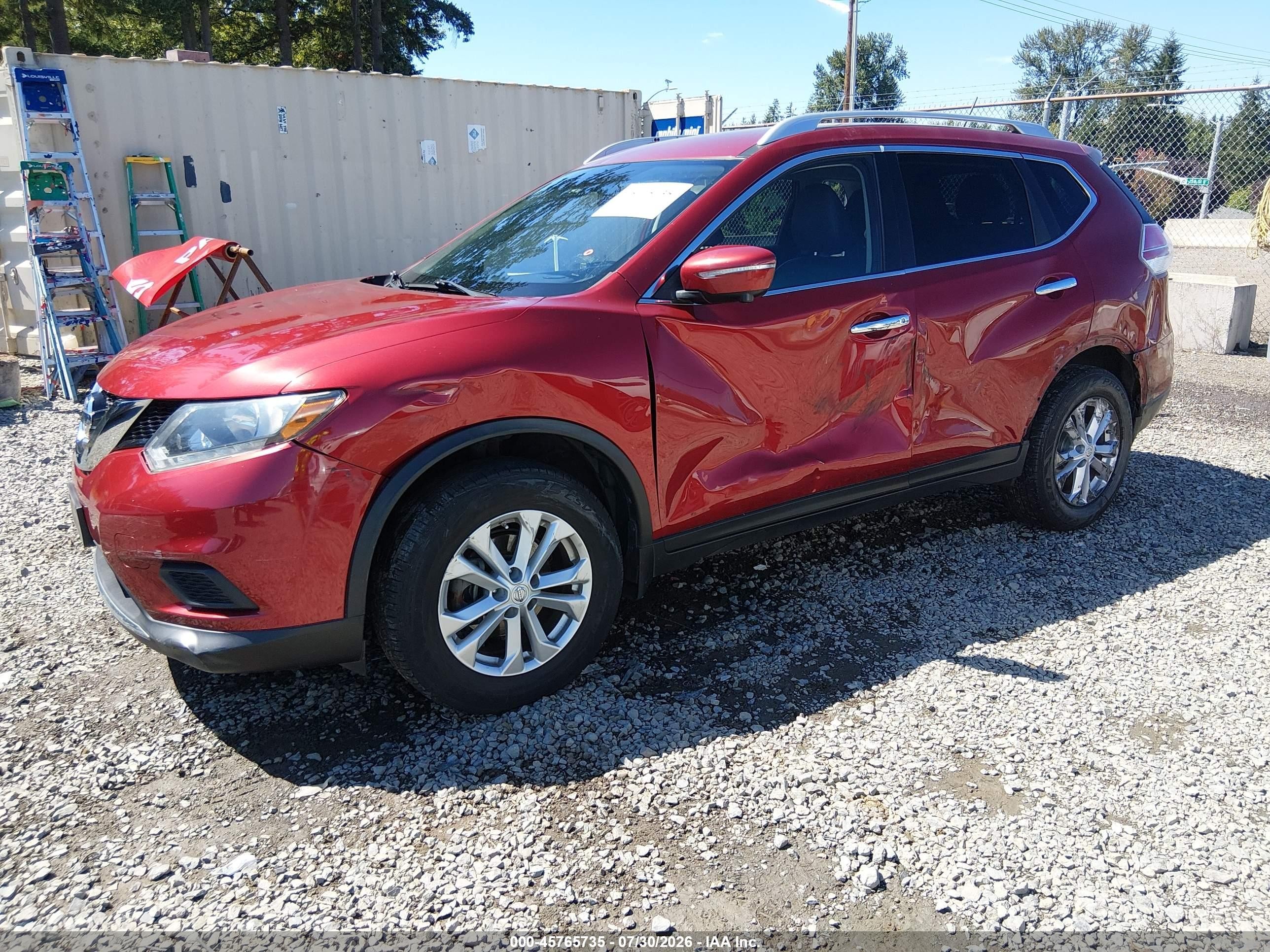 2015 Nissan Rogue Sv Red vin: KNMAT2MV8FP552956
