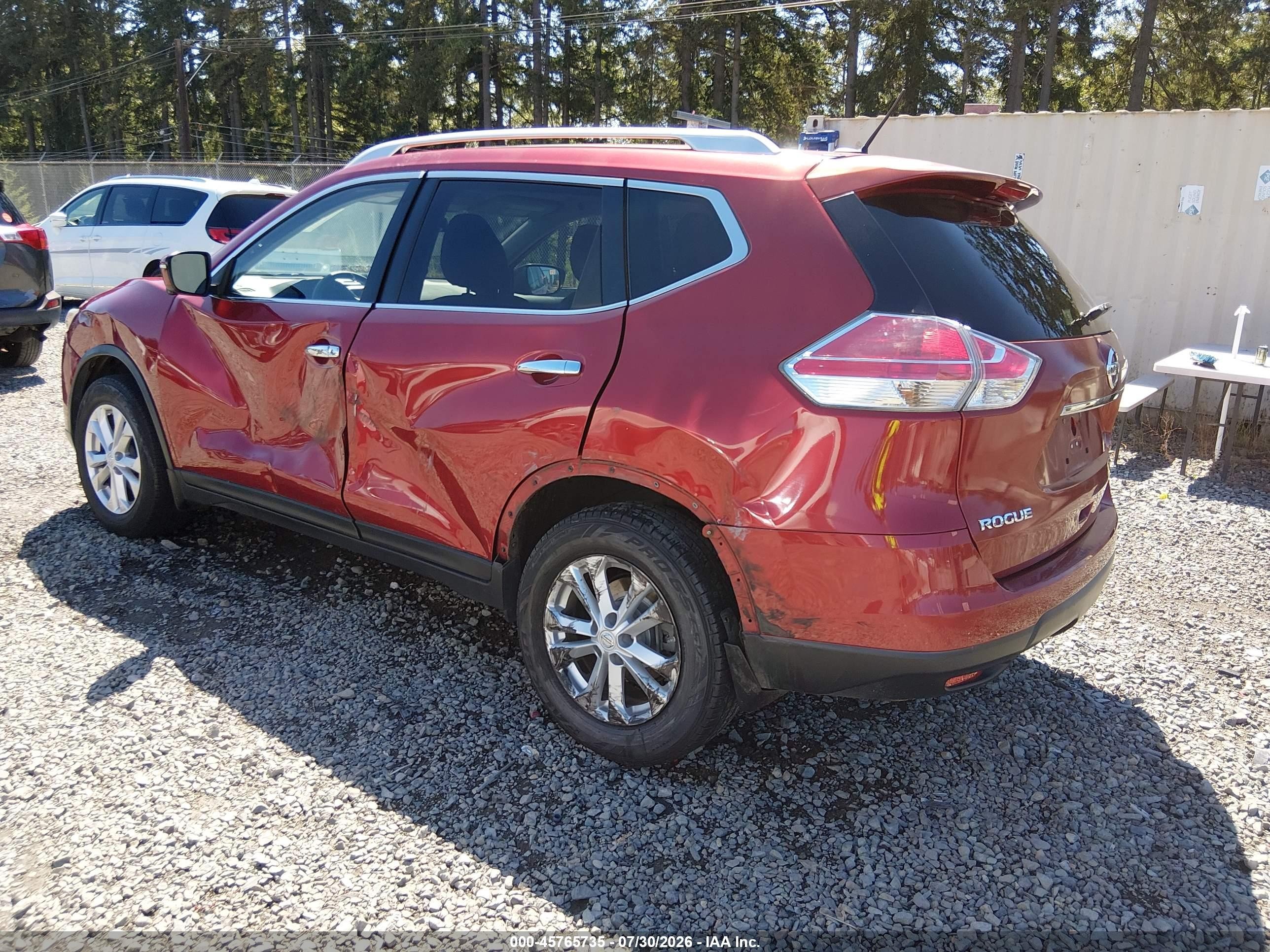 2015 Nissan Rogue Sv Red vin: KNMAT2MV8FP552956