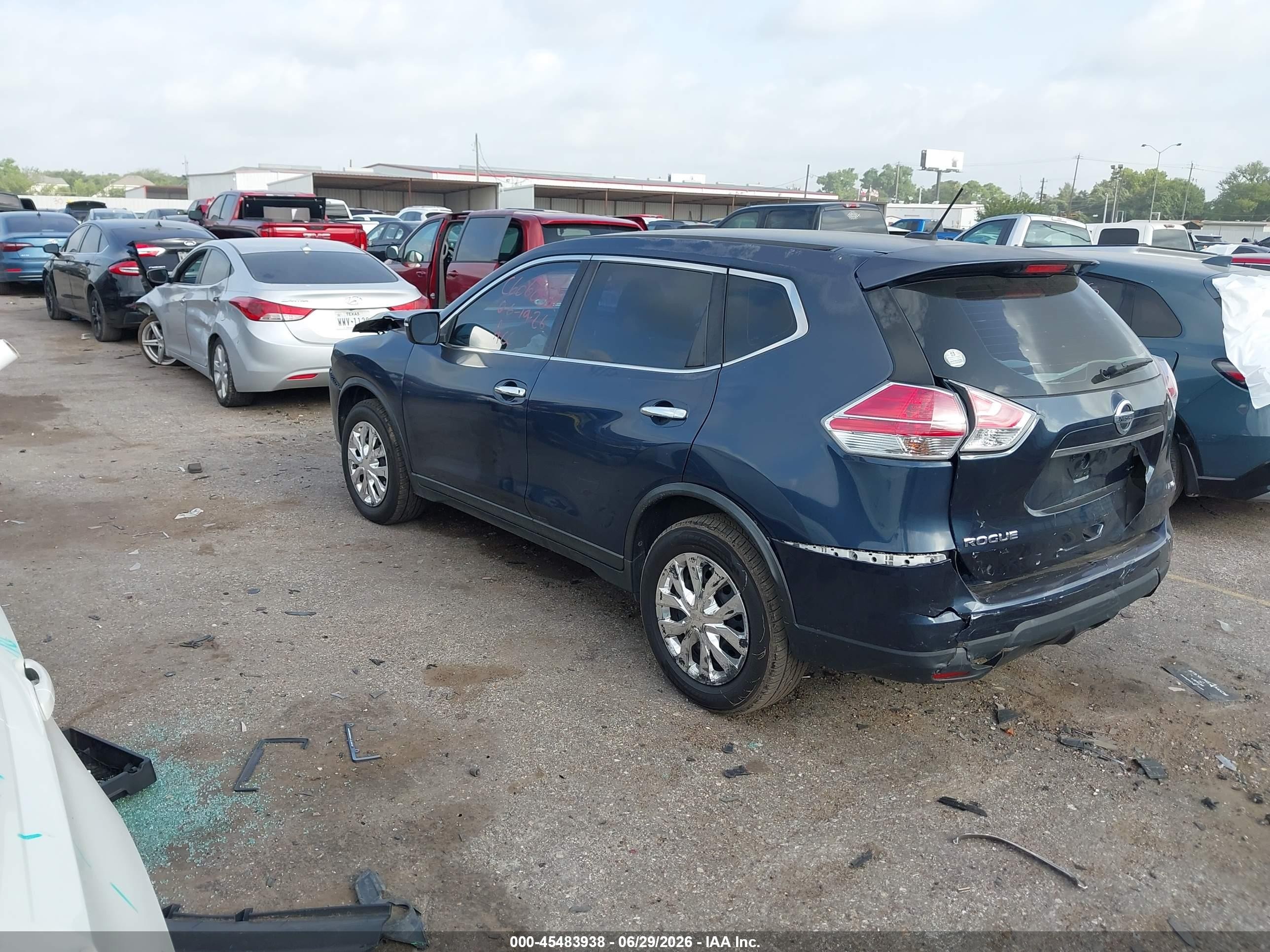 2015 Nissan Rogue S/sl/sv Blue vin: KNMAT2MV8FP553086