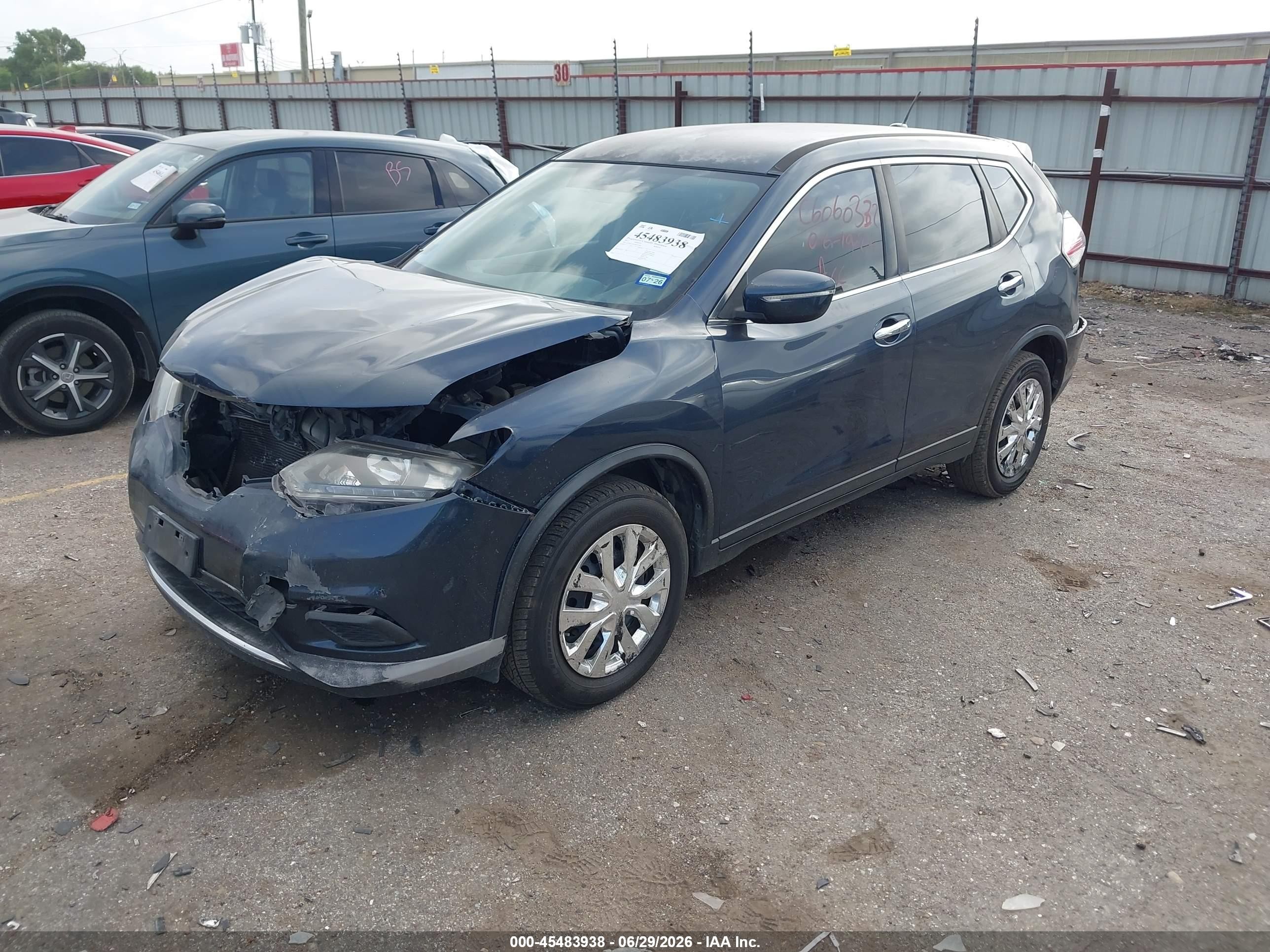 2015 Nissan Rogue S/sl/sv Blue vin: KNMAT2MV8FP553086