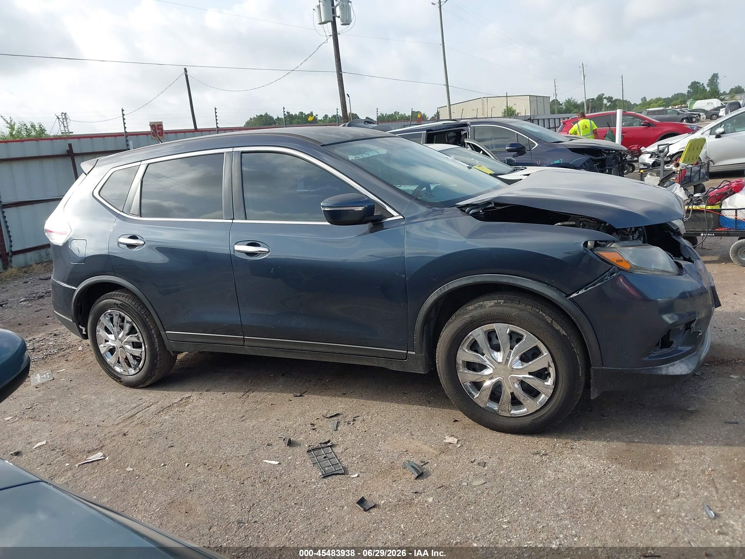 2015 Nissan Rogue S/sl/sv Blue vin: KNMAT2MV8FP553086
