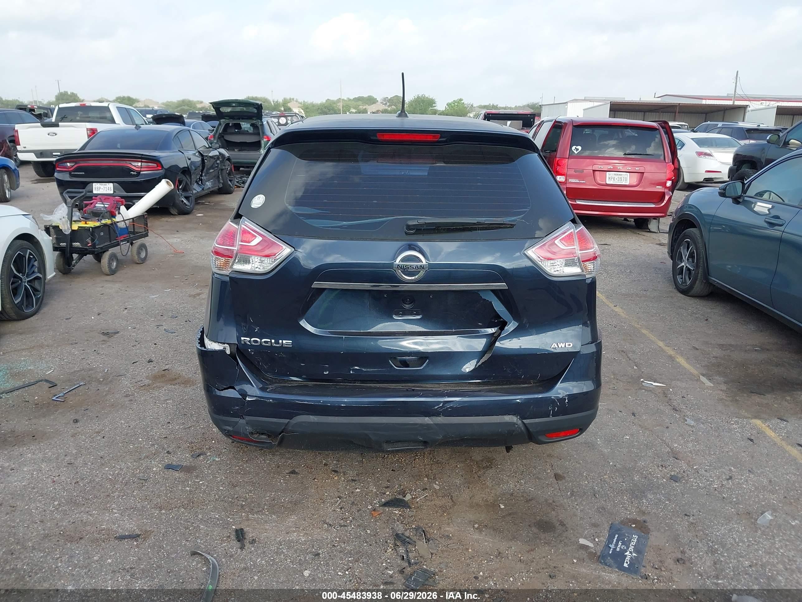 2015 Nissan Rogue S/sl/sv Blue vin: KNMAT2MV8FP553086