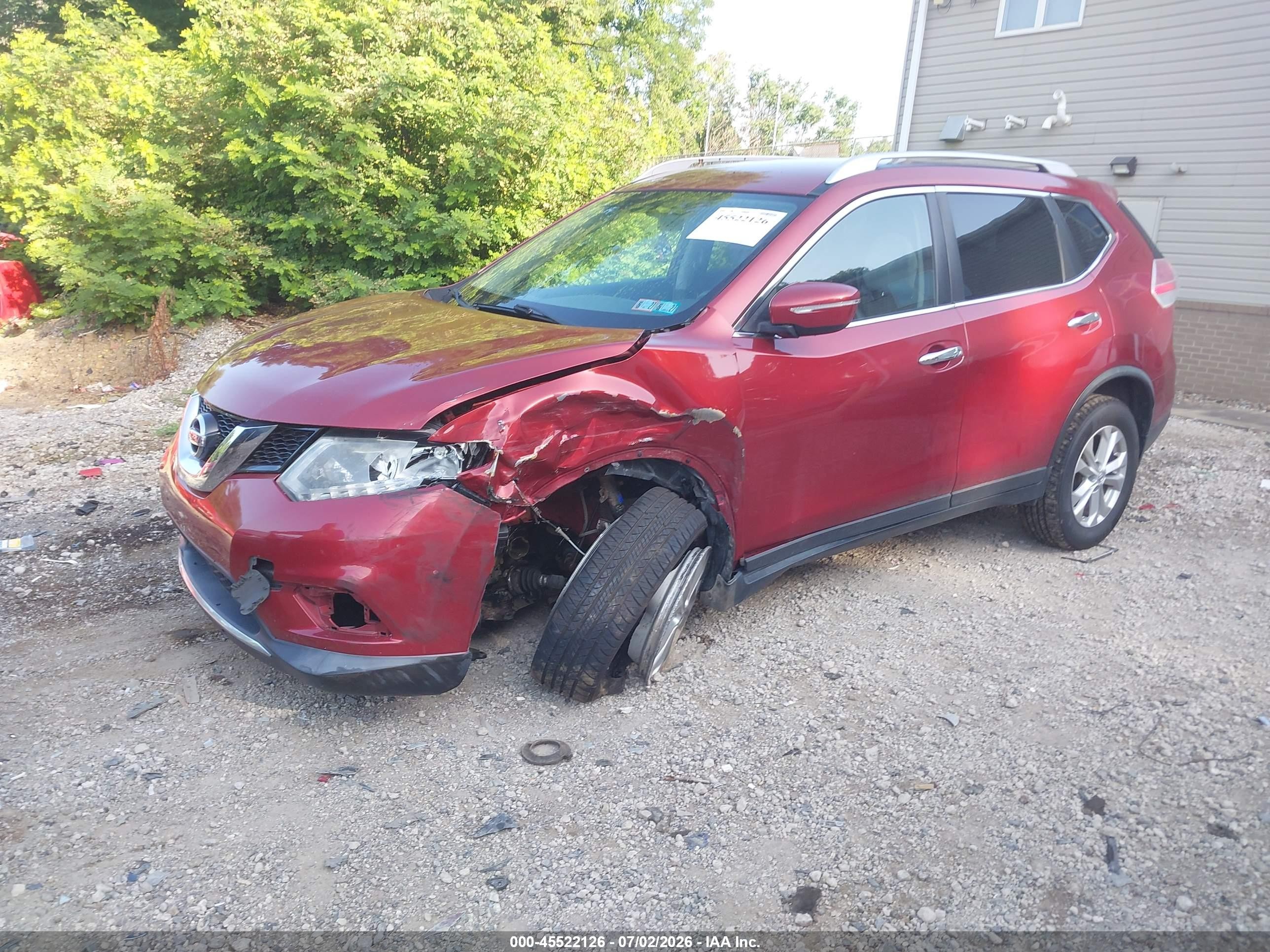 2015 Nissan Rogue Sv Красный vin: KNMAT2MV8FP556215