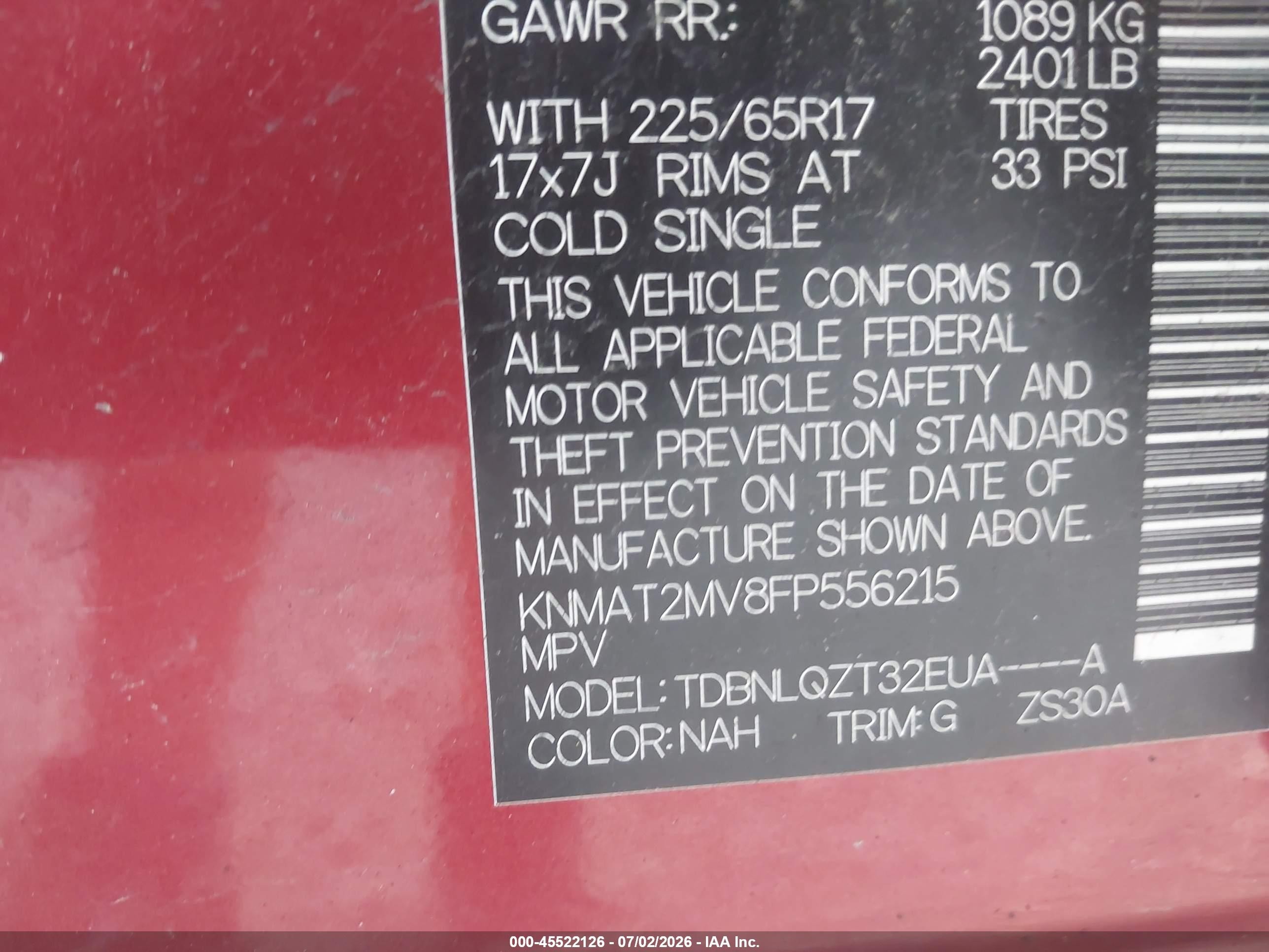 2015 Nissan Rogue Sv Красный vin: KNMAT2MV8FP556215