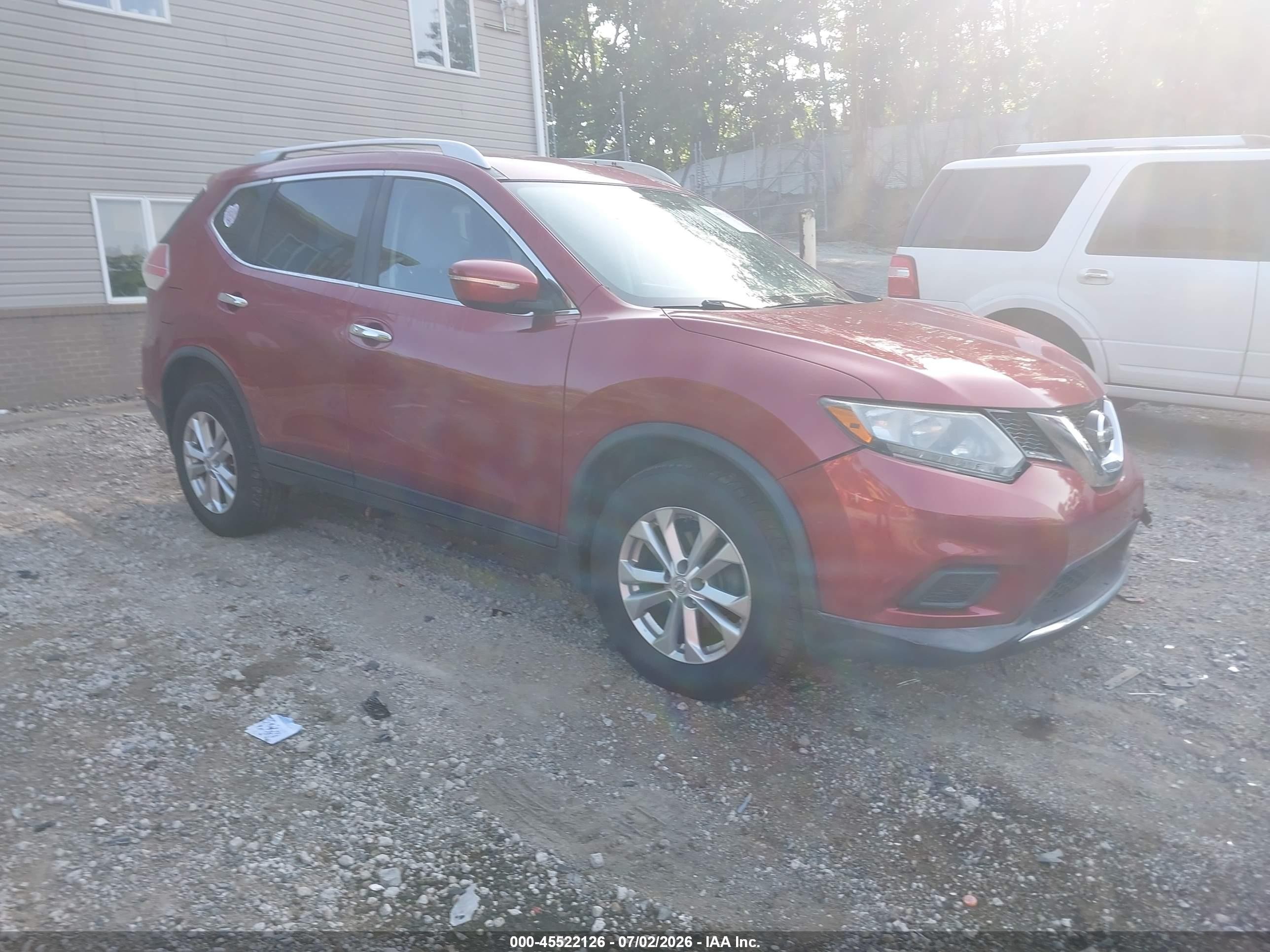 2015 Nissan Rogue Sv Red vin: KNMAT2MV8FP556215