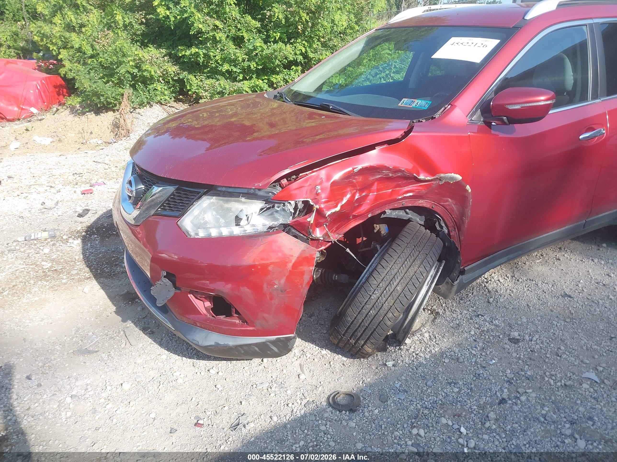 2015 Nissan Rogue Sv Красный vin: KNMAT2MV8FP556215