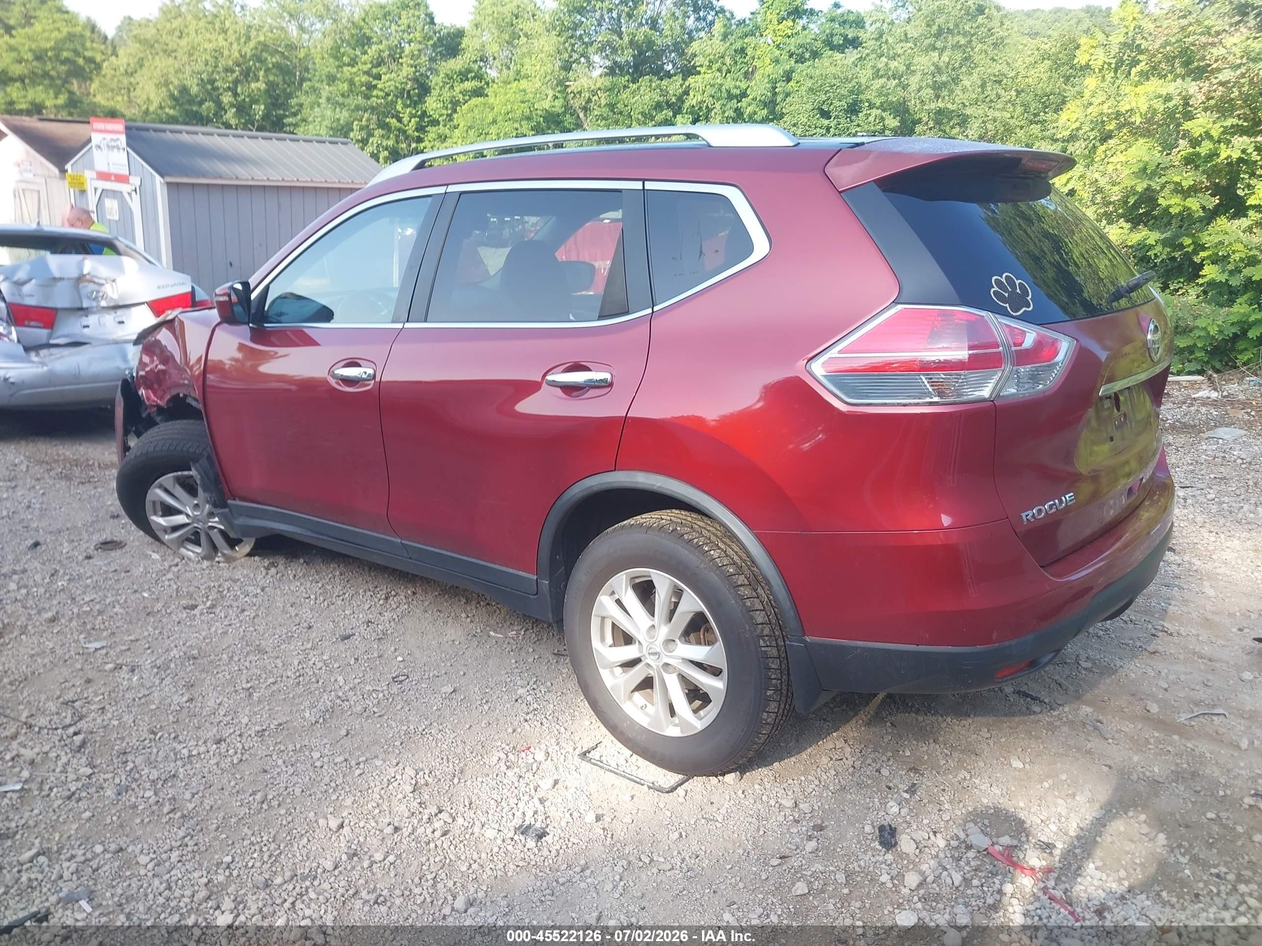 2015 Nissan Rogue Sv Красный vin: KNMAT2MV8FP556215
