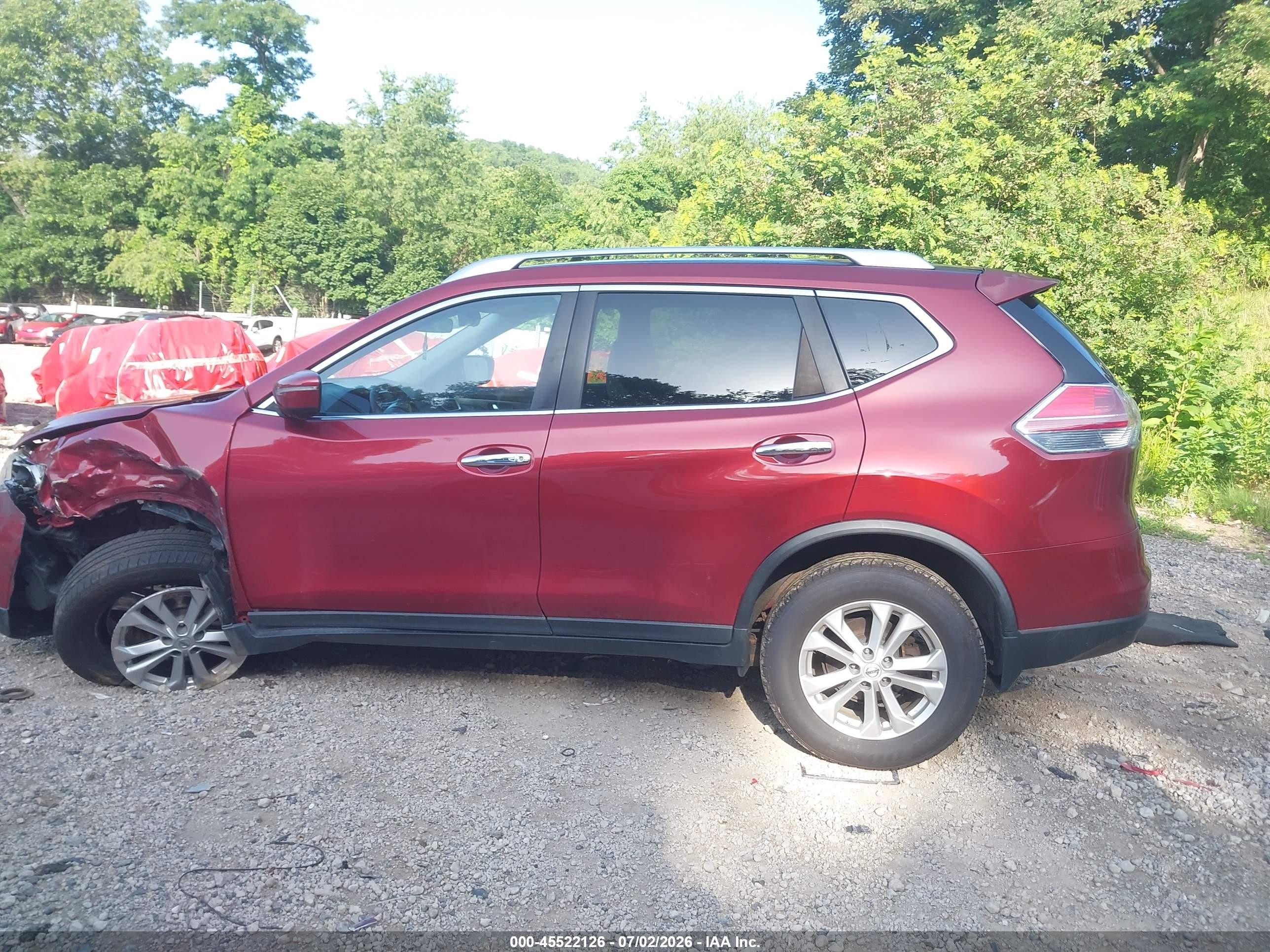 2015 Nissan Rogue Sv Красный vin: KNMAT2MV8FP556215