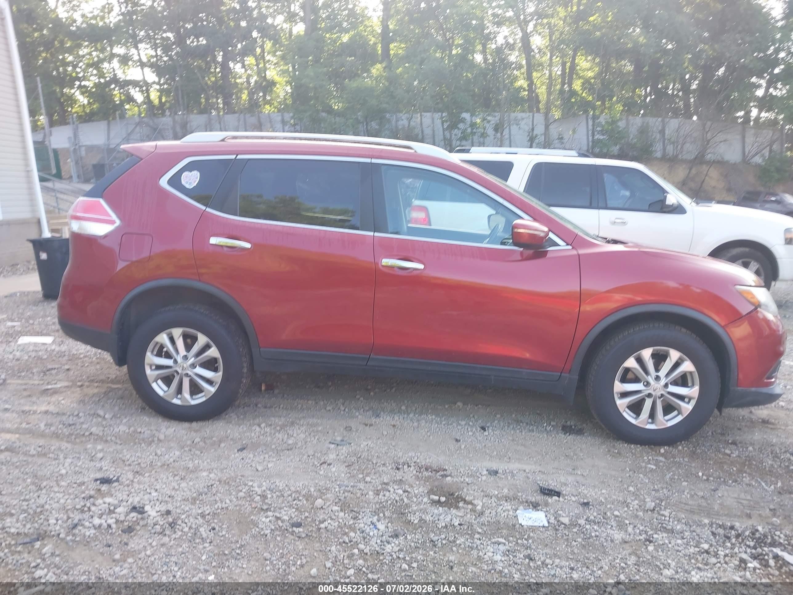 2015 Nissan Rogue Sv Красный vin: KNMAT2MV8FP556215