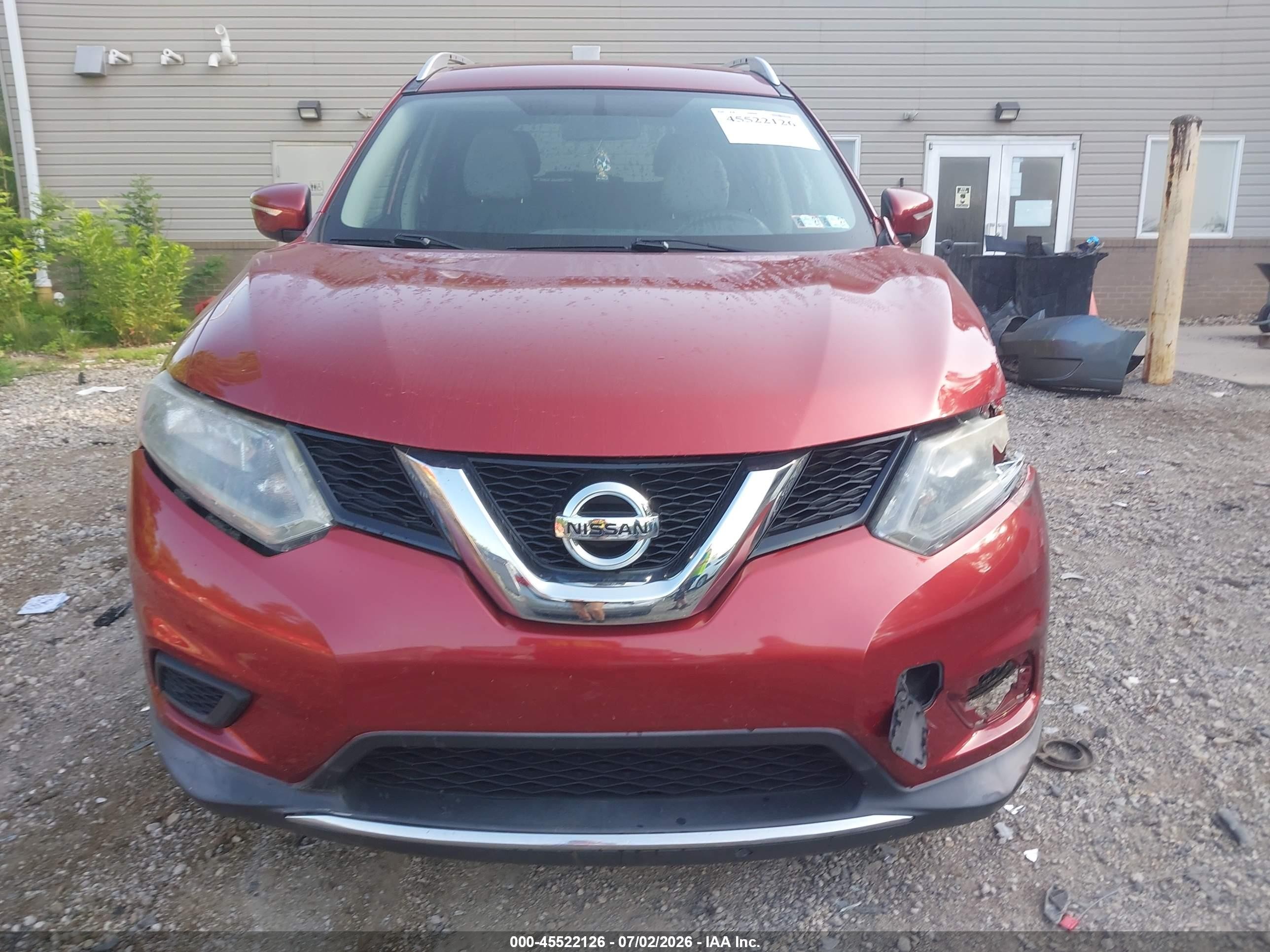 2015 Nissan Rogue Sv Красный vin: KNMAT2MV8FP556215
