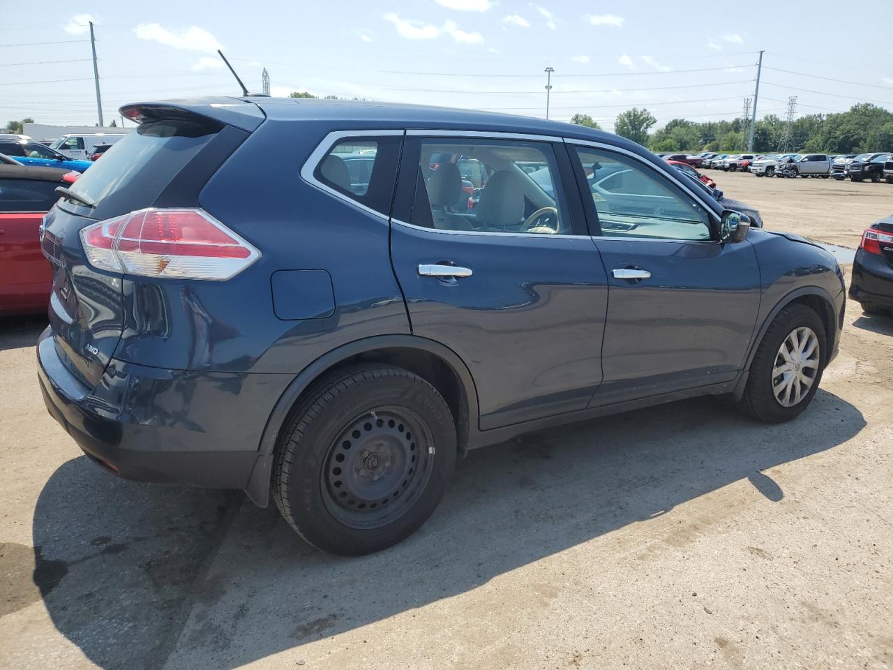 2015 Nissan Rogue S Blue vin: KNMAT2MV8FP563293