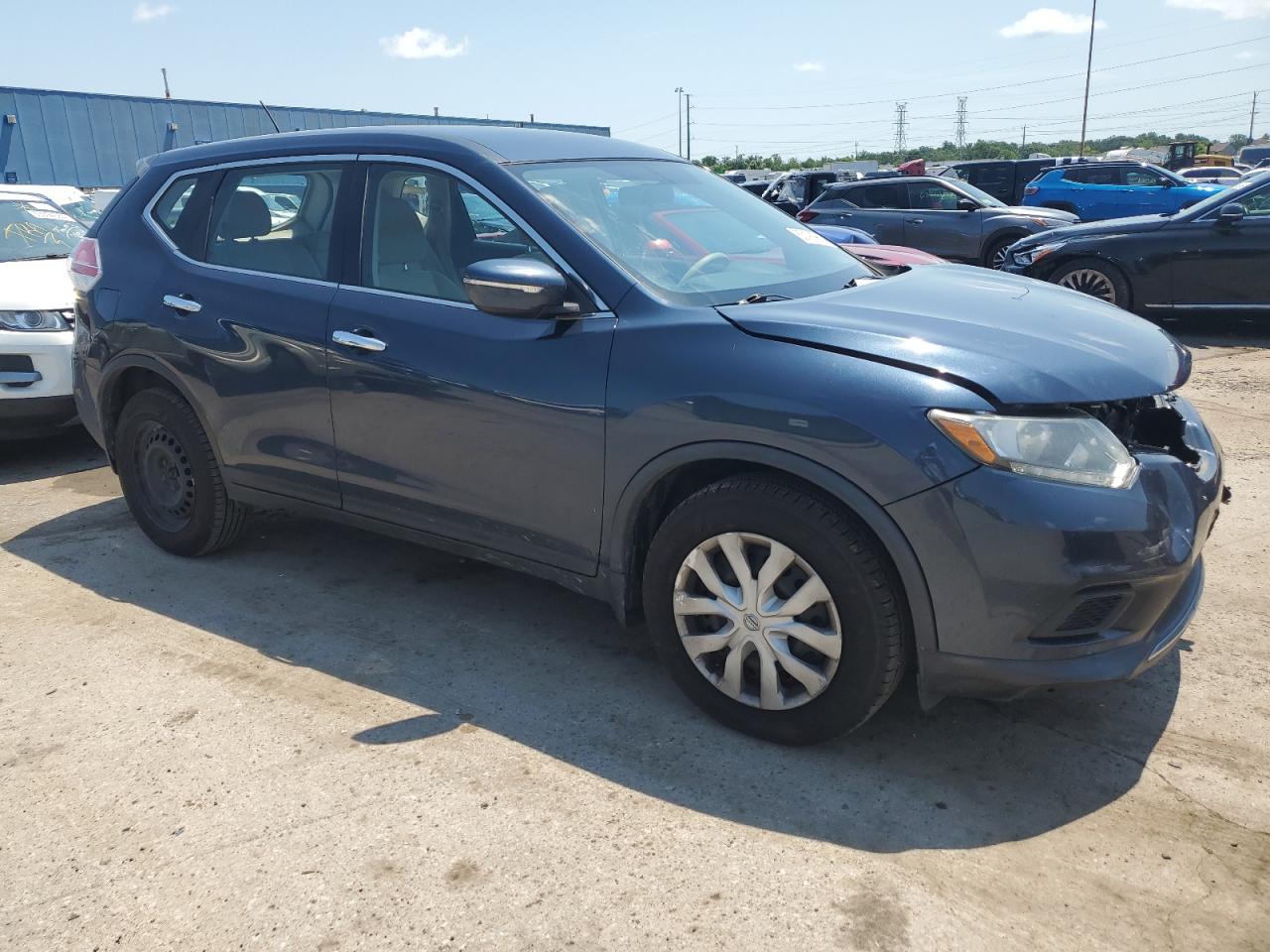 2015 Nissan Rogue S Blue vin: KNMAT2MV8FP563293