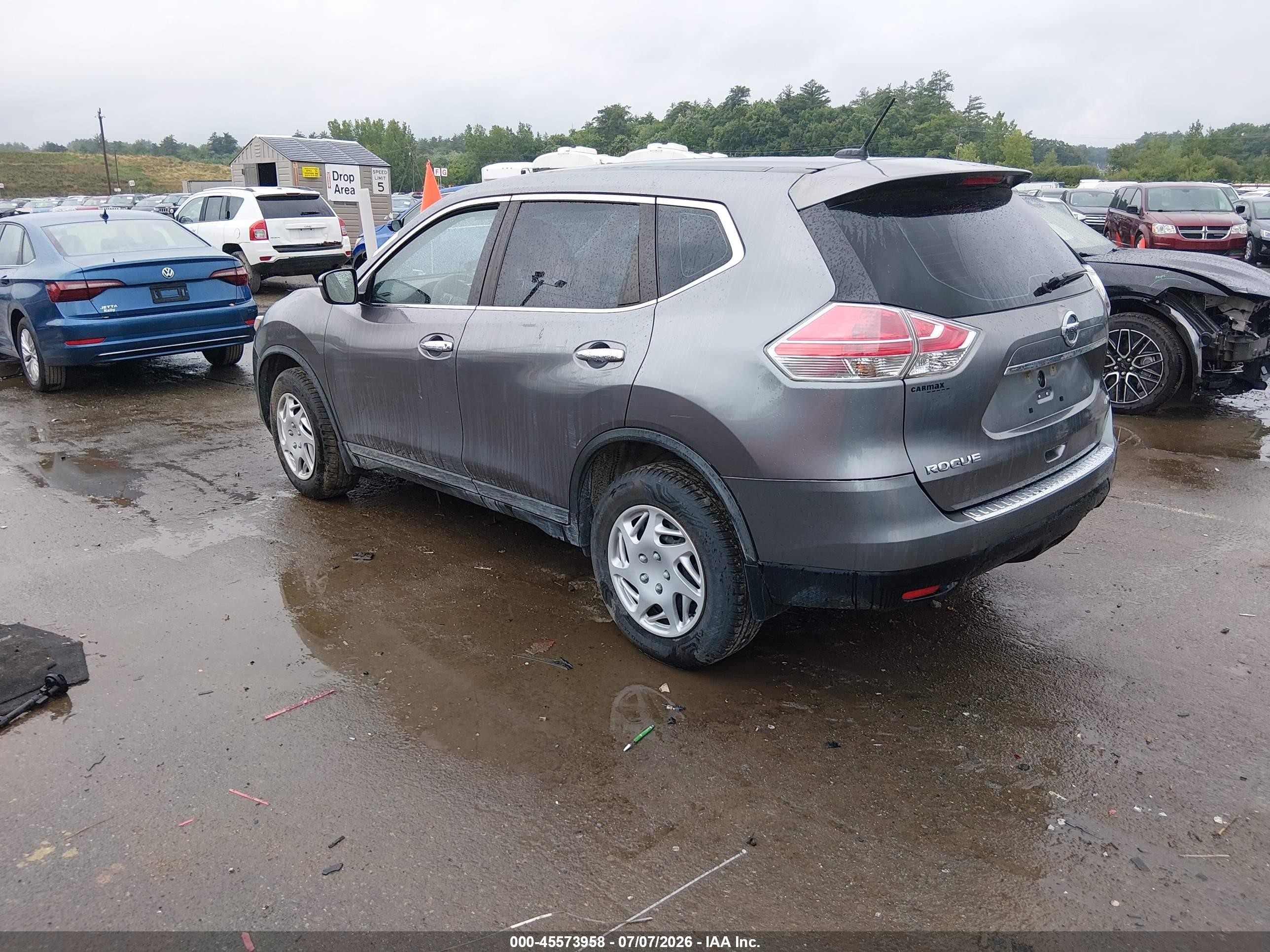 2015 Nissan Rogue S Gray vin: KNMAT2MV8FP572284