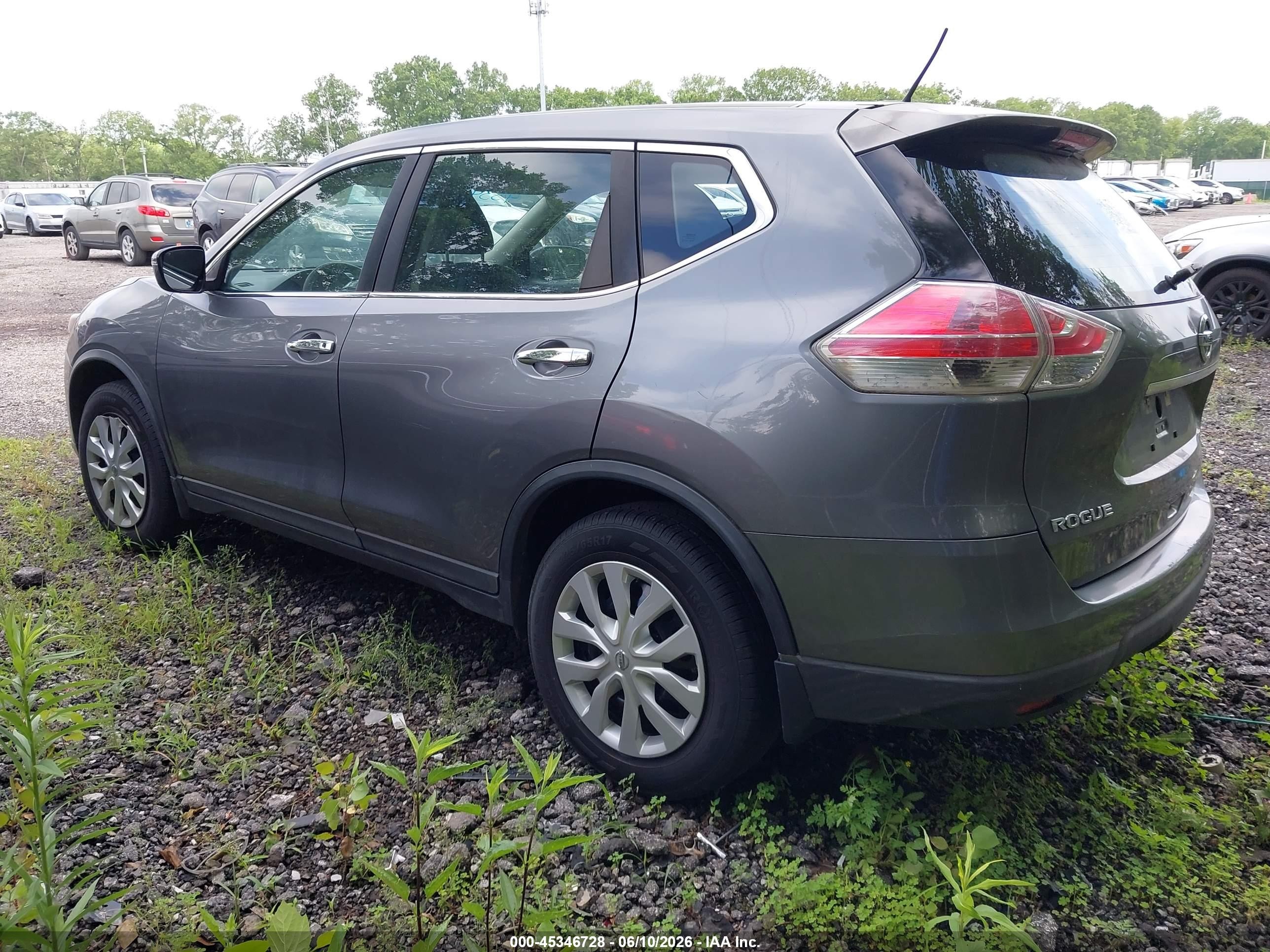 2015 Nissan Rogue S Gray vin: KNMAT2MV8FP590865